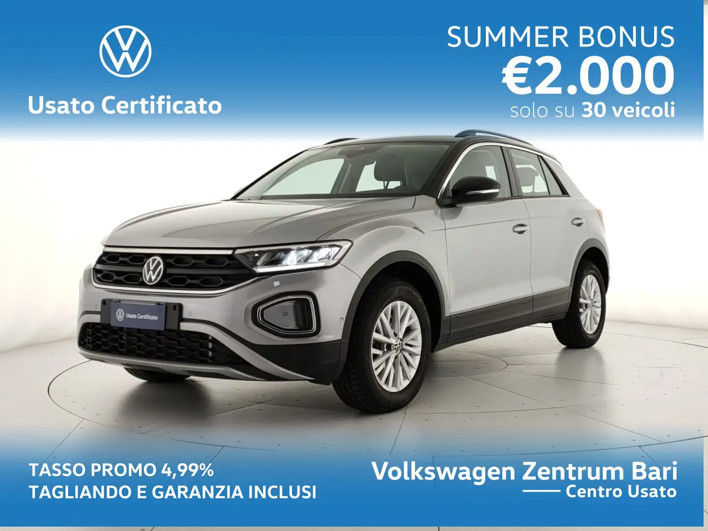 Volkswagen T-Roc 2.0 tdi life 150cv dsg Argento - 1