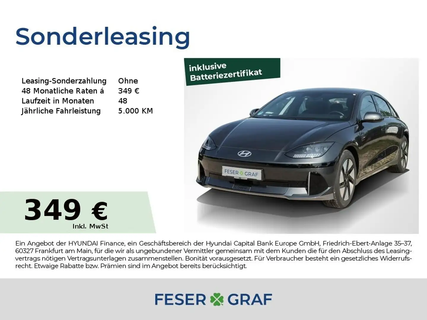 Hyundai IONIQ 6 DYNAMIQ NAVI LED SHZ LHZ CARPLAY Grau - 1