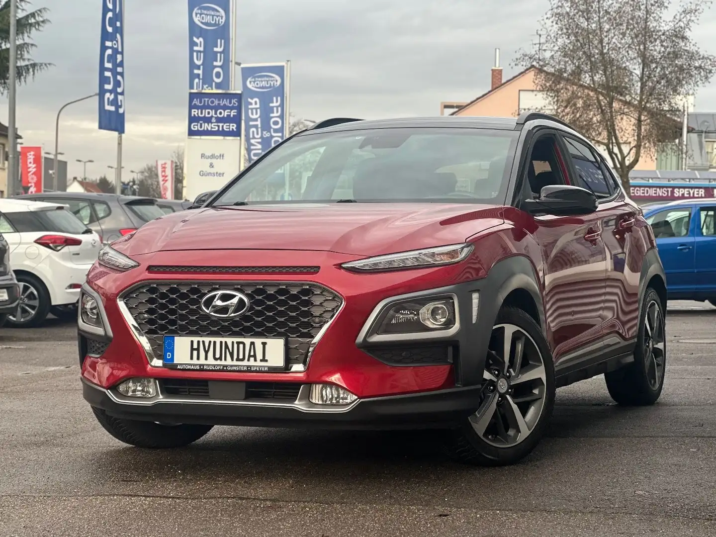 Hyundai KONA NAVI/LED/HUD/LEDER/TOTW/4SEASON/GARANTIE Rouge - 1
