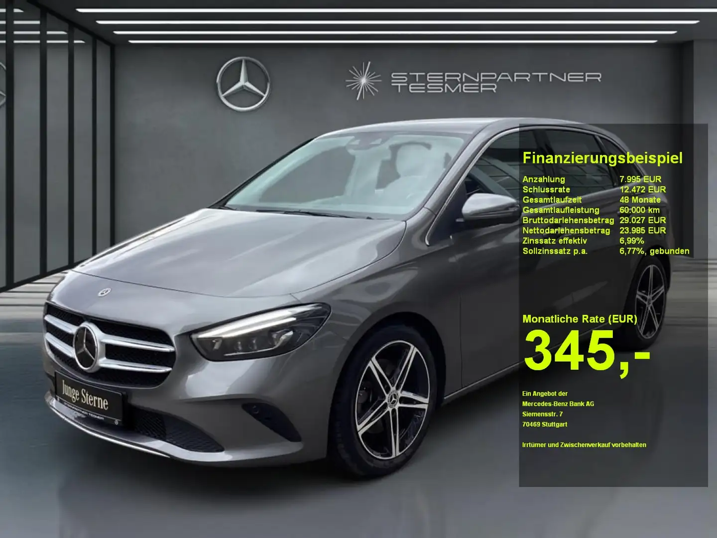 Mercedes-Benz B 220 d 4M +Progressive+DIST+KAMERA+AHK+360°+SHZ Grijs - 1