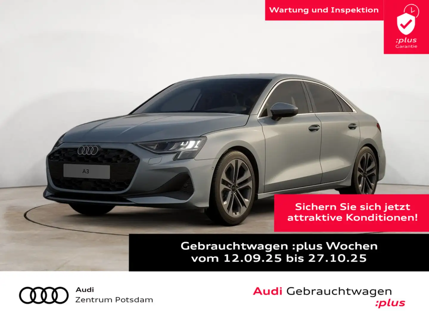 Audi A3 Limousine 30 TFSI LED NAVI AHK VIRTUAL RFK Grijs - 1