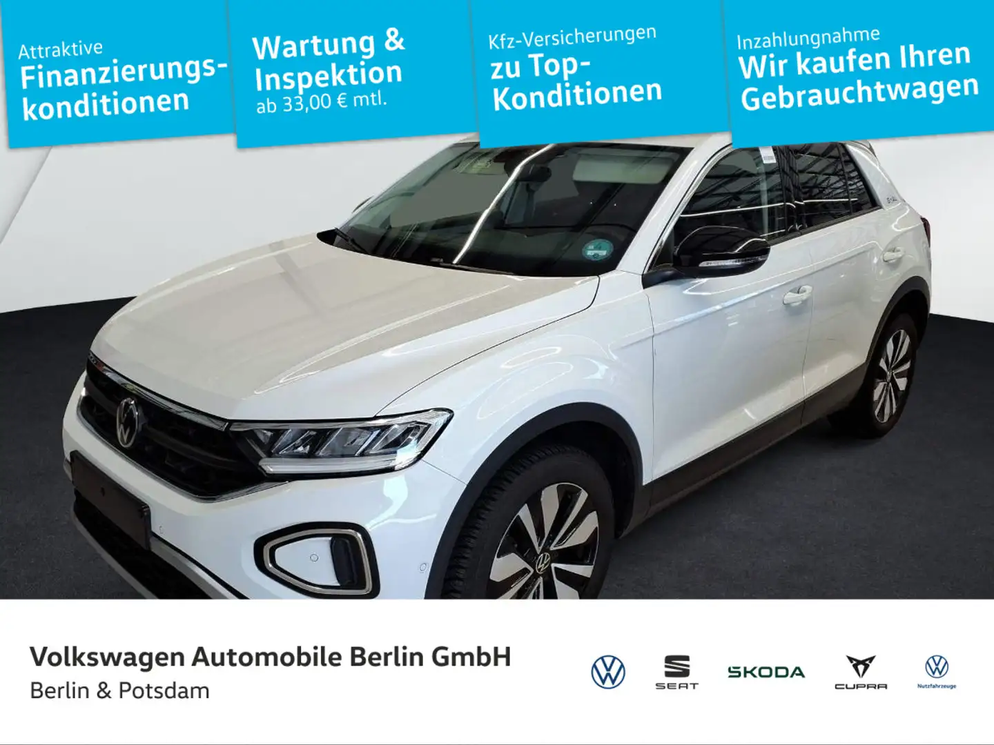 Volkswagen T-Roc 1.0 TSI Goal Navi LED ParkAssist Sitzhzg. Weiß - 1
