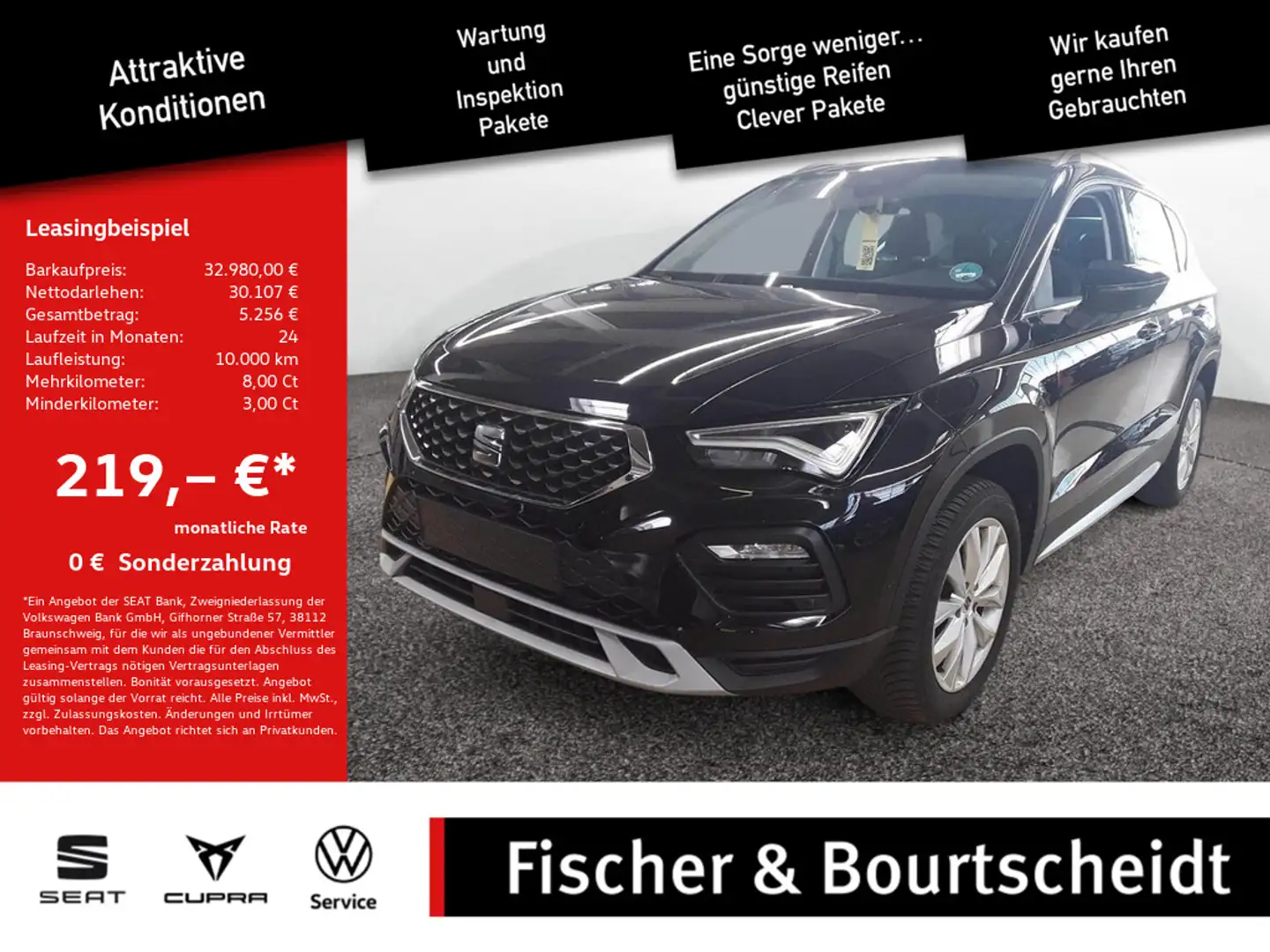 SEAT Ateca 1.5 TSI Xperience NAV AHK SHZ LED KAM Schwarz - 1