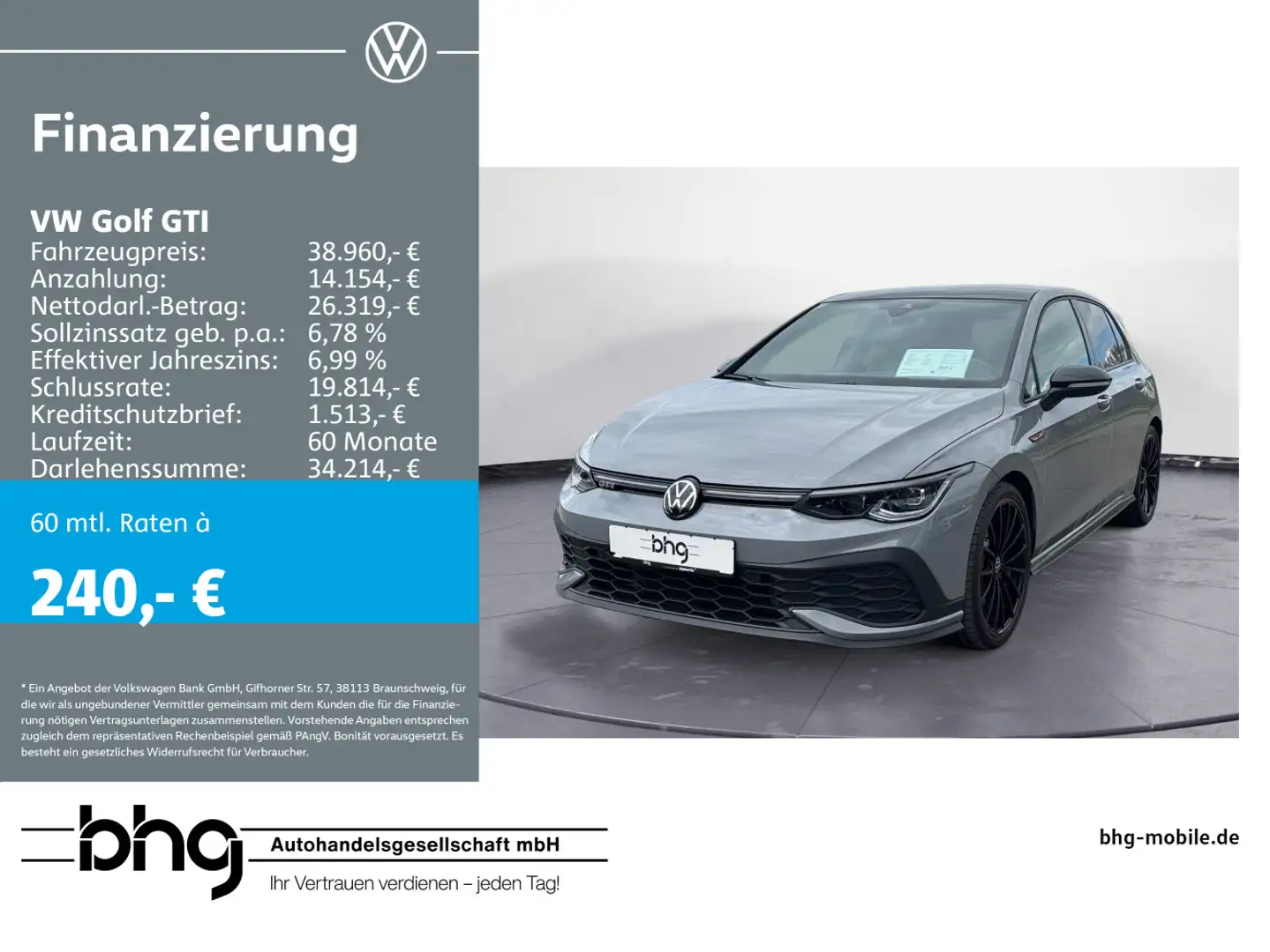 Volkswagen Golf GTI Clubsport 2.0 TSI DSG PANO H&K IQ.LIGHT Grau - 1