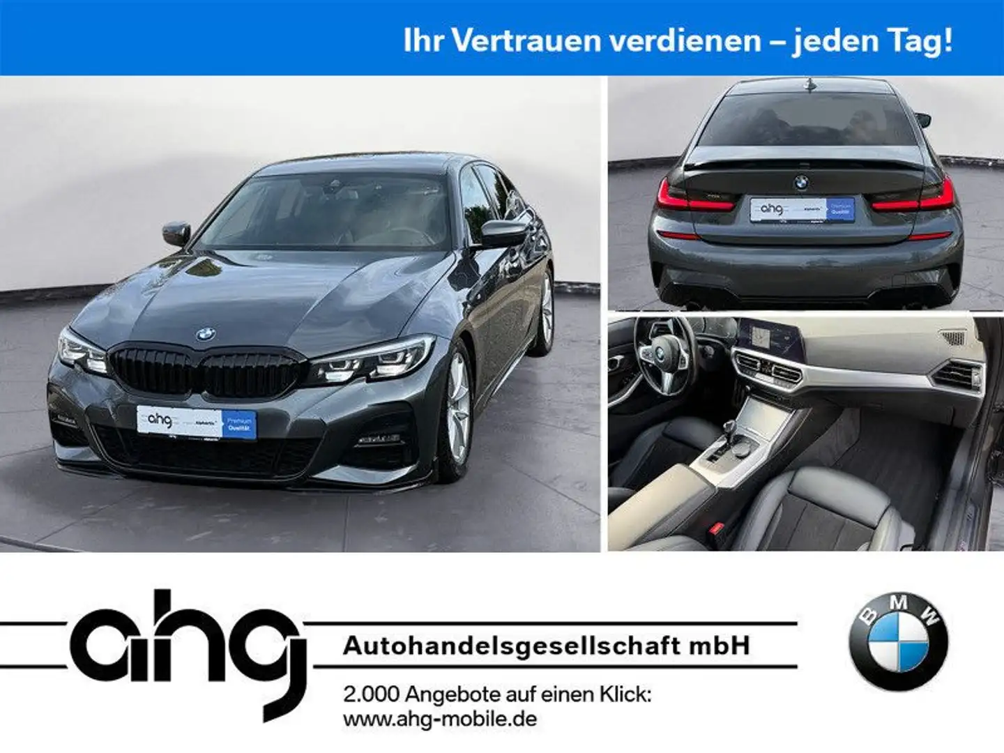 BMW 318 d M Sport Navi Klima PDC HiFi AHK Sportsitze Grau - 1