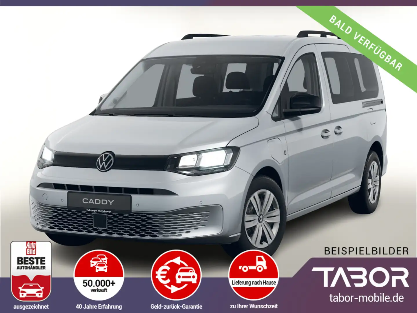 Volkswagen Caddy PHEV 116 DSG 4JahreG Kam SHZ RW:117km Silber - 1