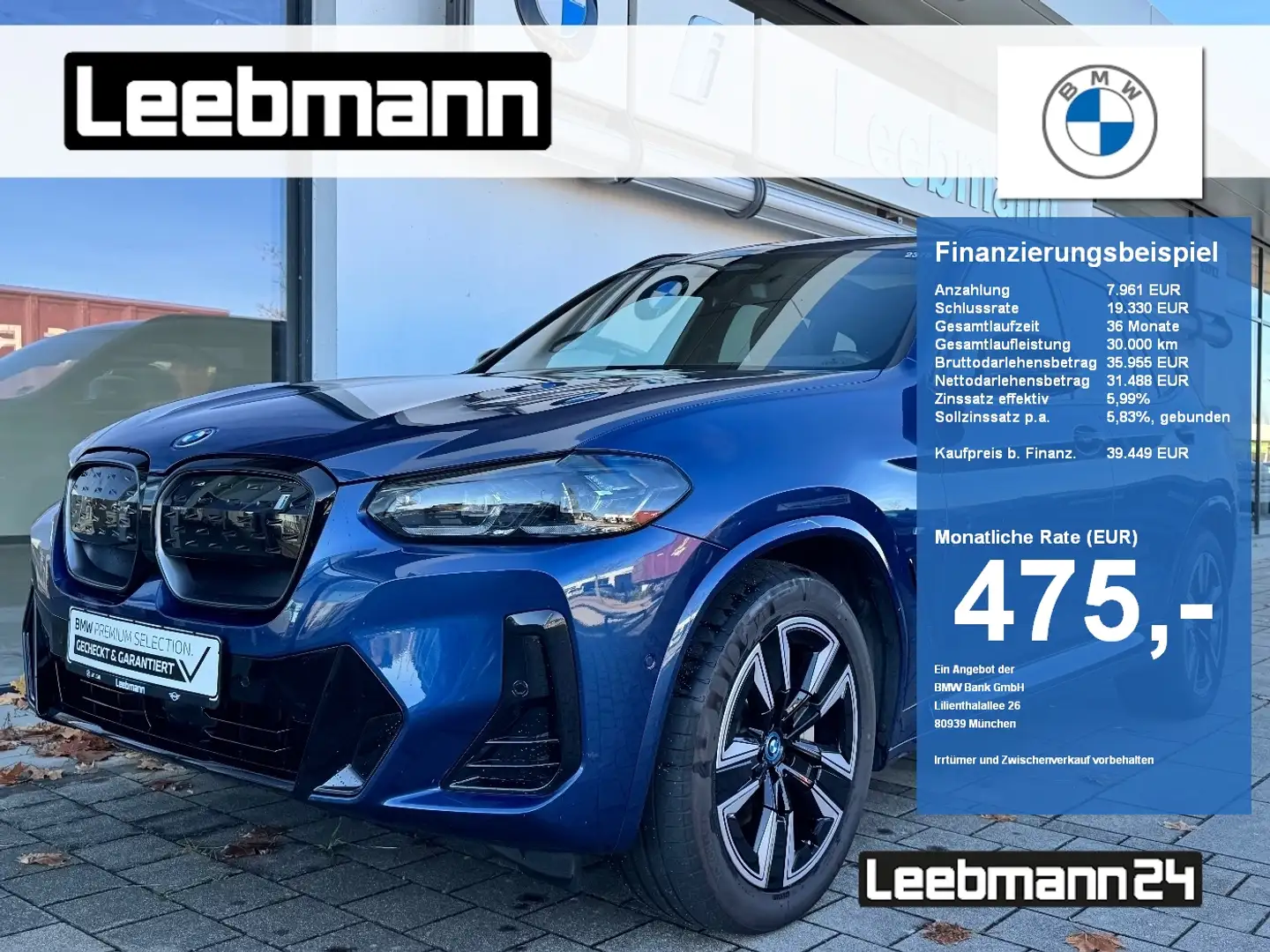 BMW iX3 Inspiring DA-PROF/Panorama 2 JAHRE GARANTIE Bleu - 1