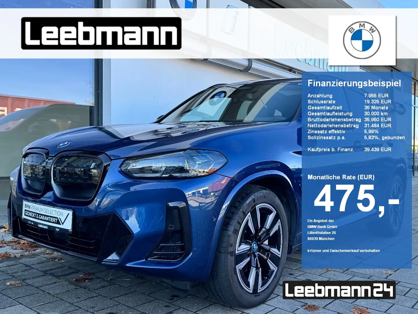 BMW iX3 Inspiring DA-PROF/Panorama 2 JAHRE GARANTIE Blue - 1