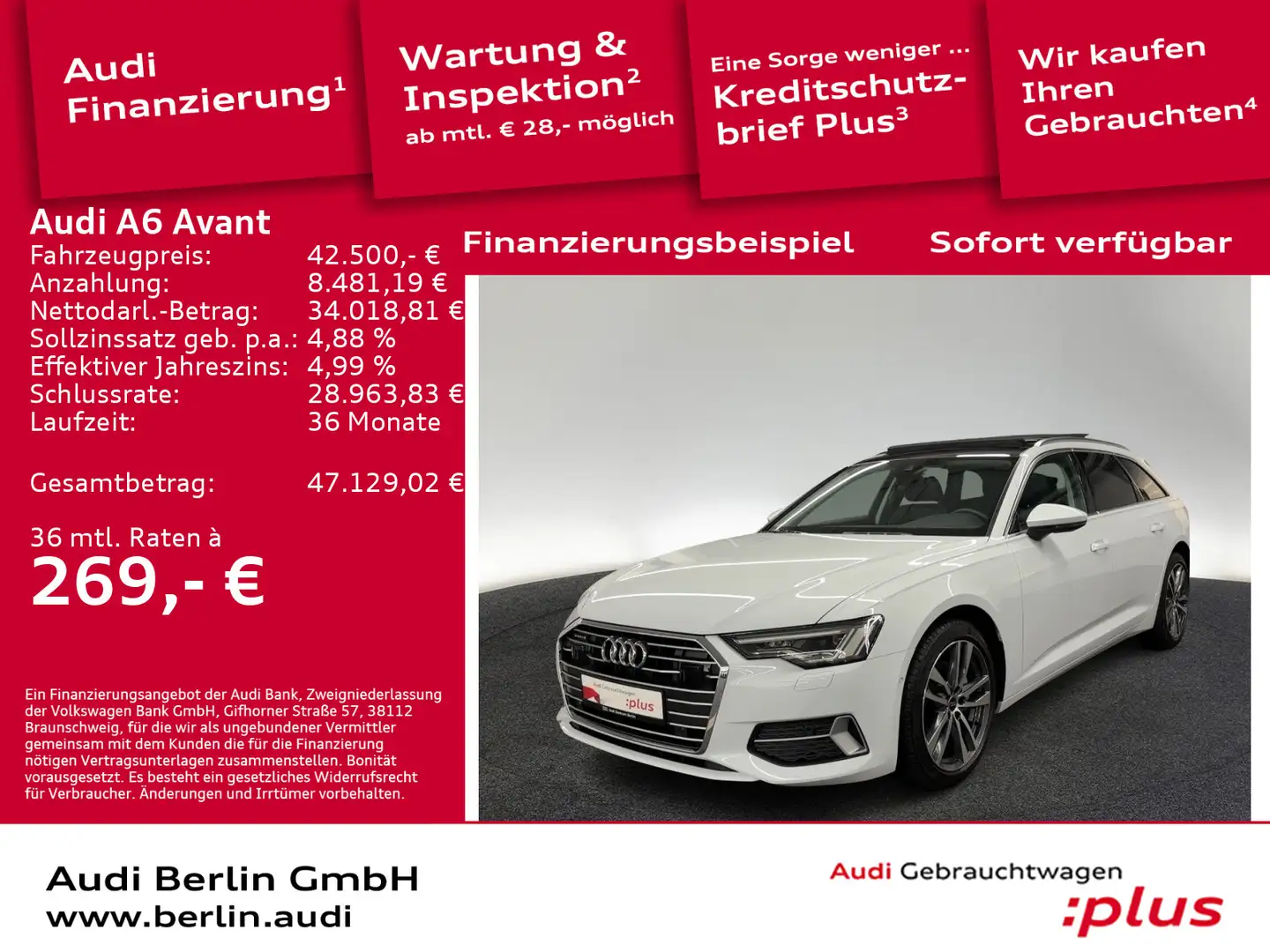 Audi A6 Sport 40 TDI qu. S tr. PANO RFK MATRIX Blanc - 1