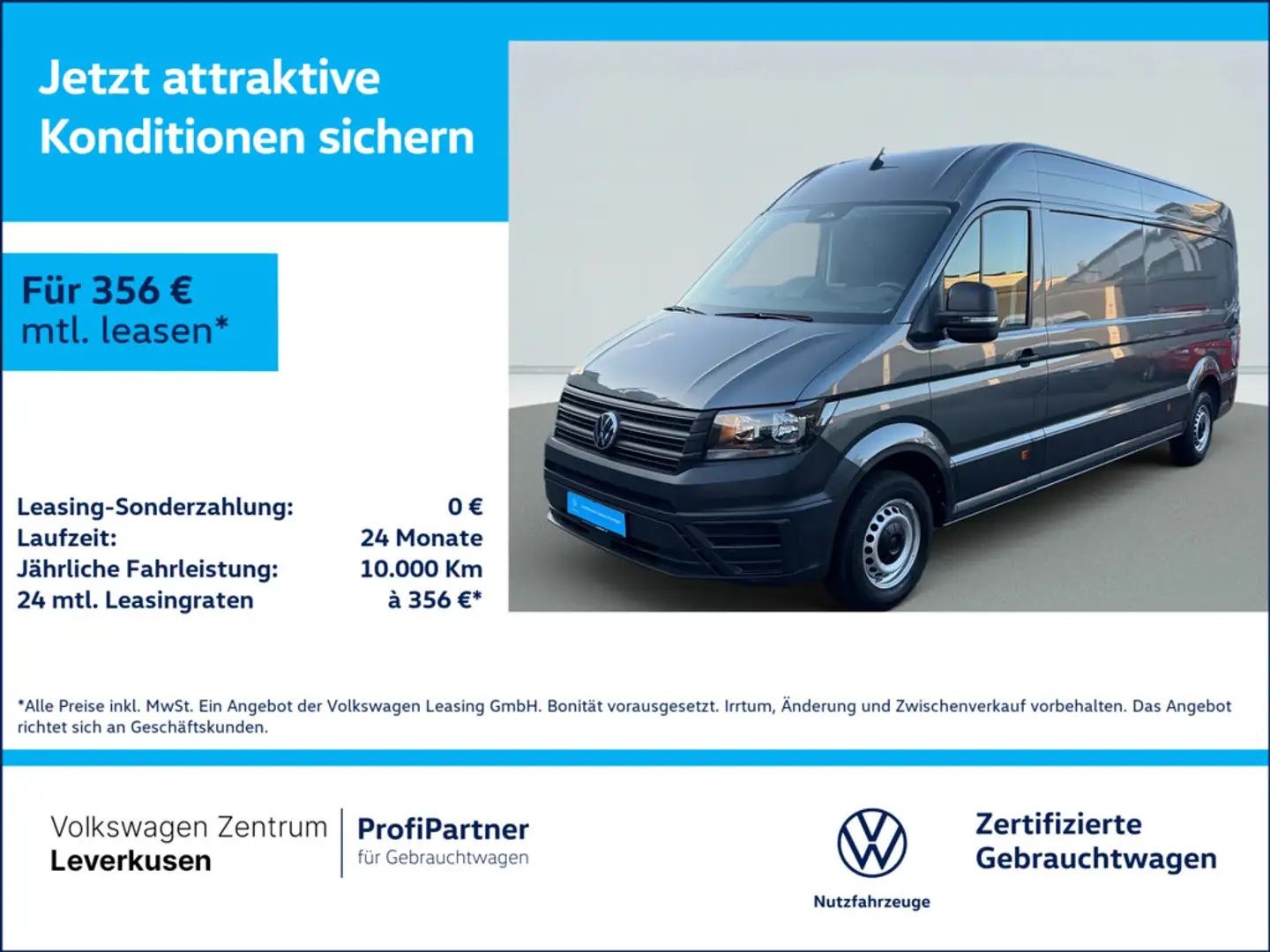 Volkswagen Crafter Kasten Lang L3H2 KAM VIRT CARPLAY PDC Grau - 1