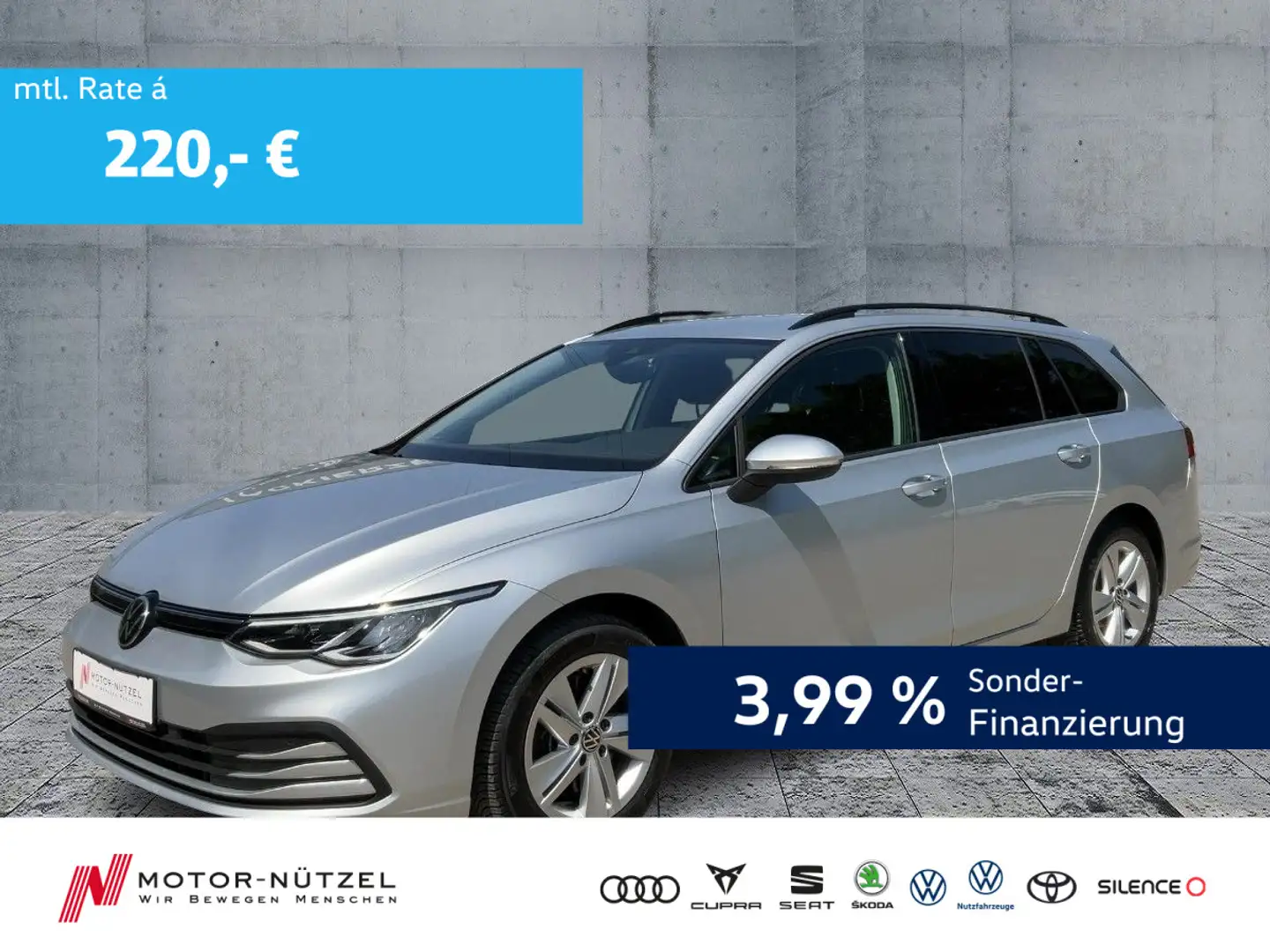 Volkswagen Golf Variant Golf VIII Variant 2.0 TDI DSG LIFE LED+NAVI+AHK Zilver - 1