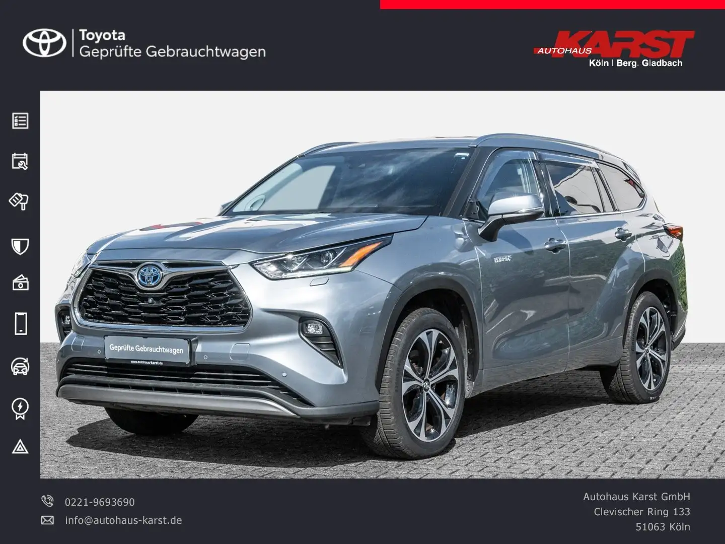 Toyota Highlander 2,5 Hybrid 4x4 Luxury Leder,Sitzbel. Blau - 1