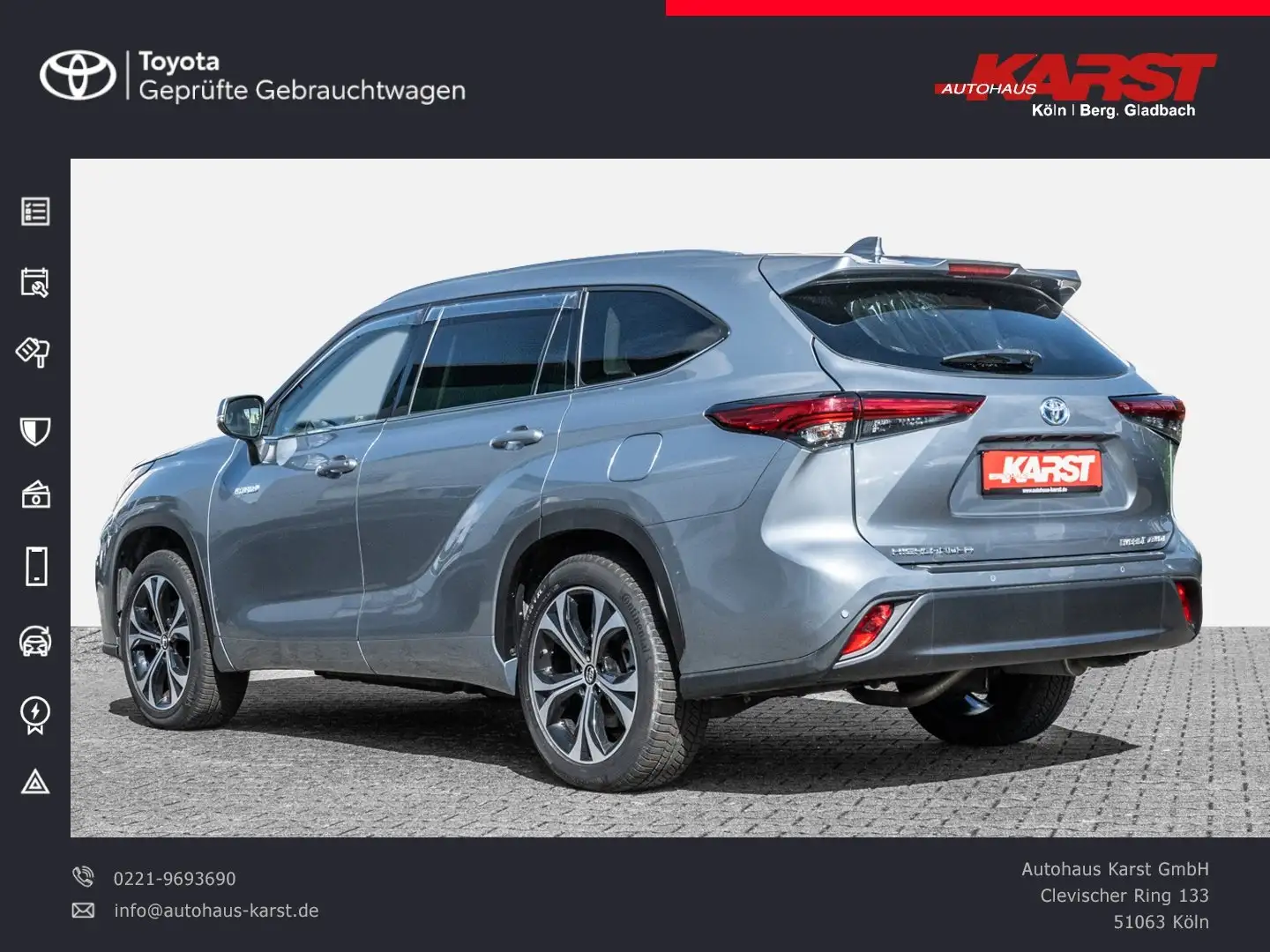 Toyota Highlander 2,5 Hybrid 4x4 Luxury Leder,Sitzbel. Blau - 2