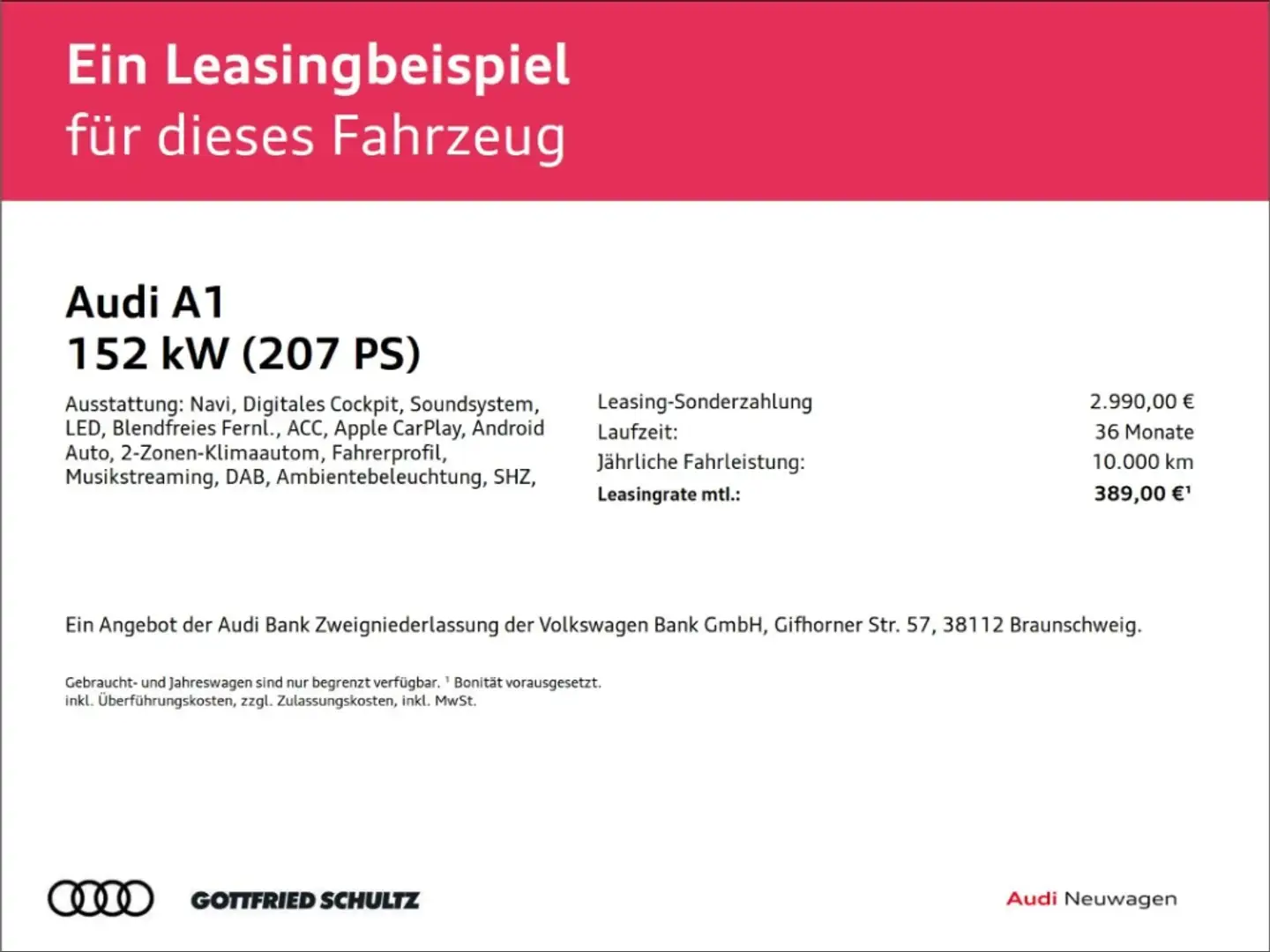 Audi A1 Sportback 40 TFSI S line Vollgas Optik Schwarz Silber - 2