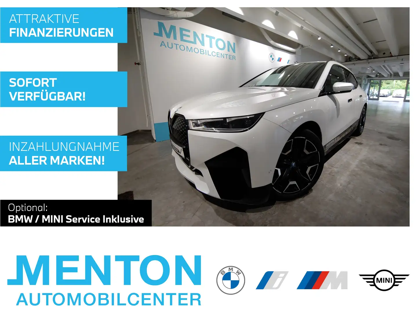 BMW iX xDrive40 Sportpaket/HuD/AHK/Laserlicht/Harman Weiß - 1