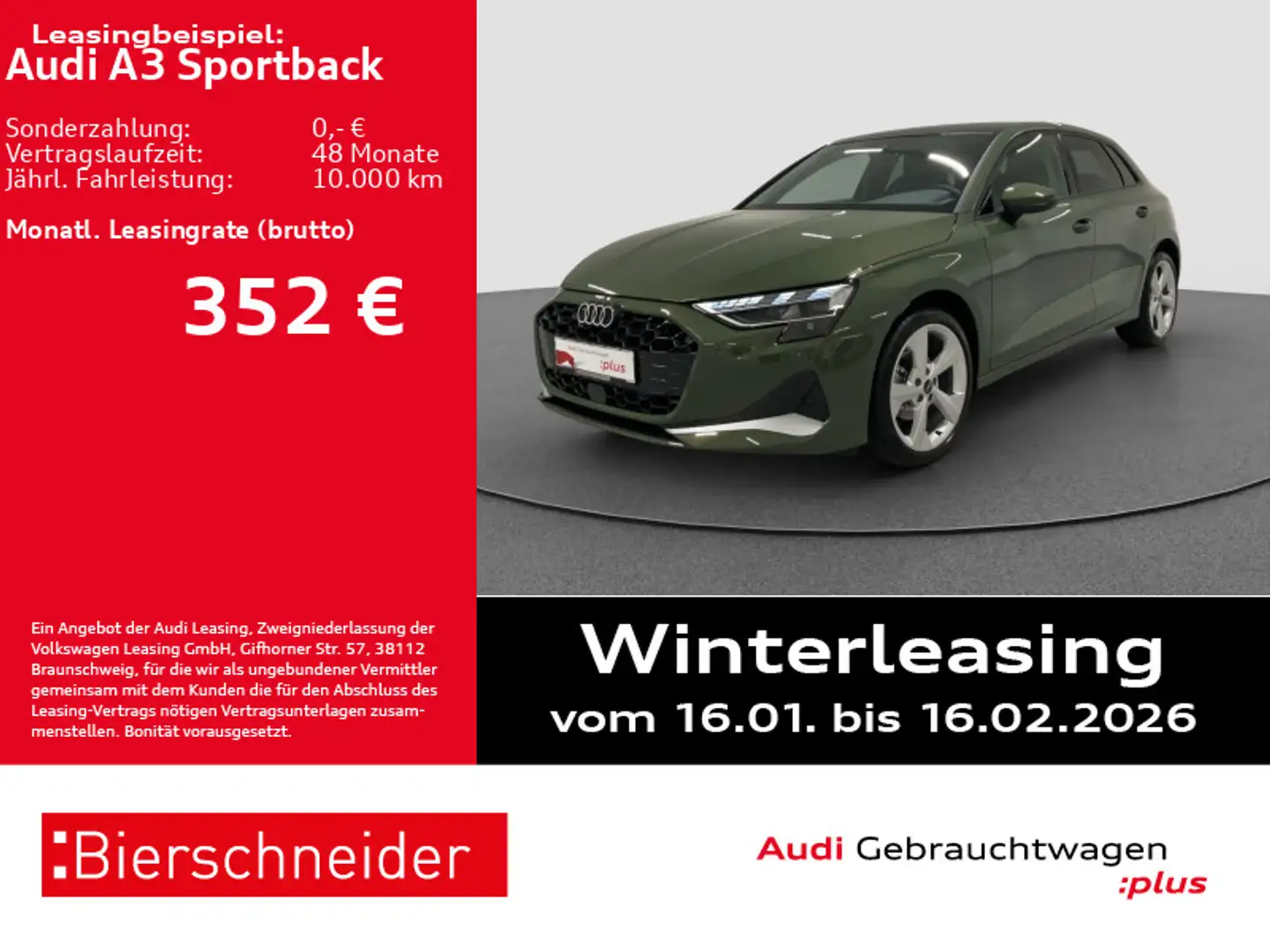 Audi A3 30 TFSI advanced AHK LED PANO CAM A Grün - 1