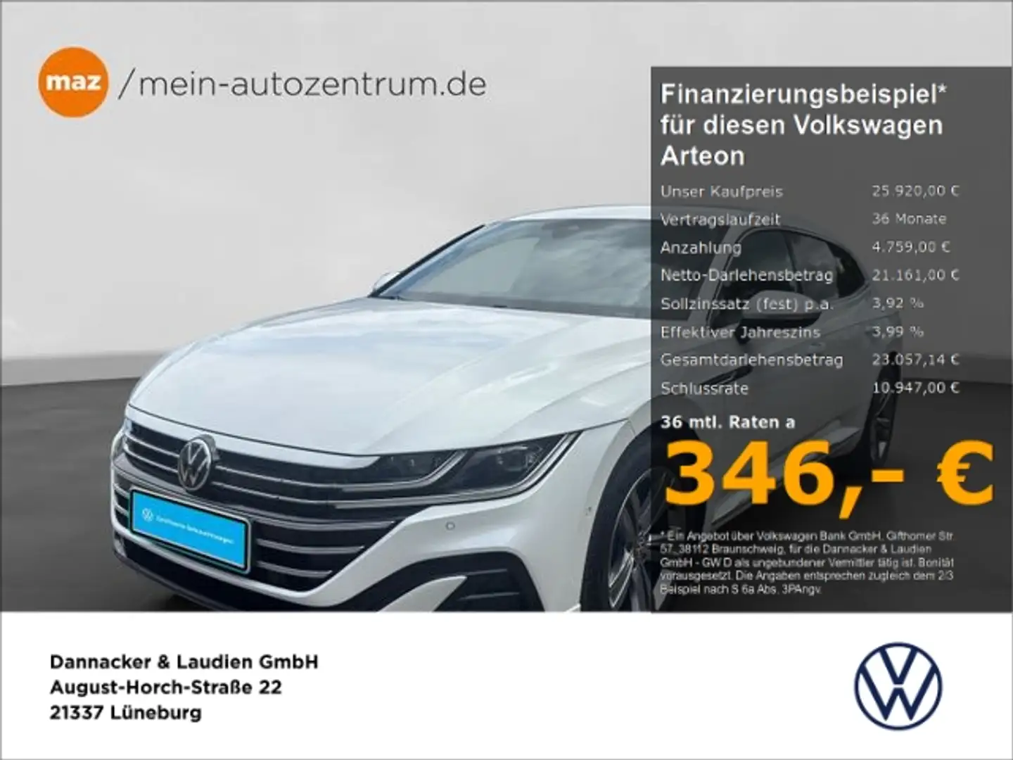 Volkswagen Arteon Shooting Brake 1.4 TSI eHyb R-Line Alu Ma Weiß - 1
