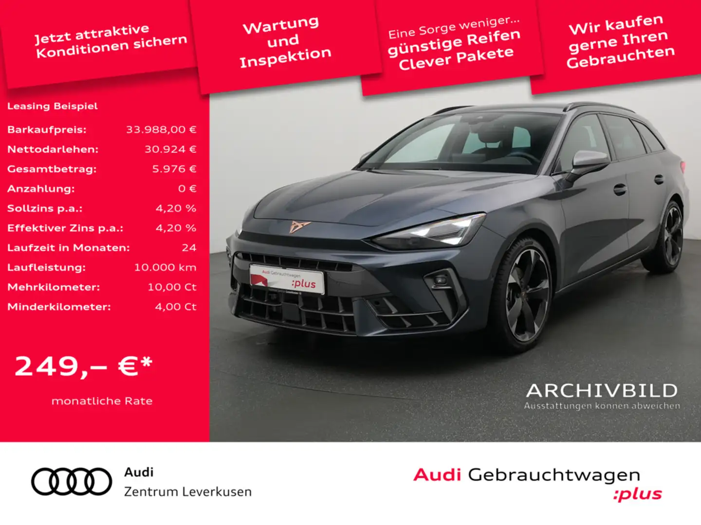 CUPRA Leon ST DSG LED KEYLESS PDC ACC NAVI LEDER VIRT Schwarz - 1