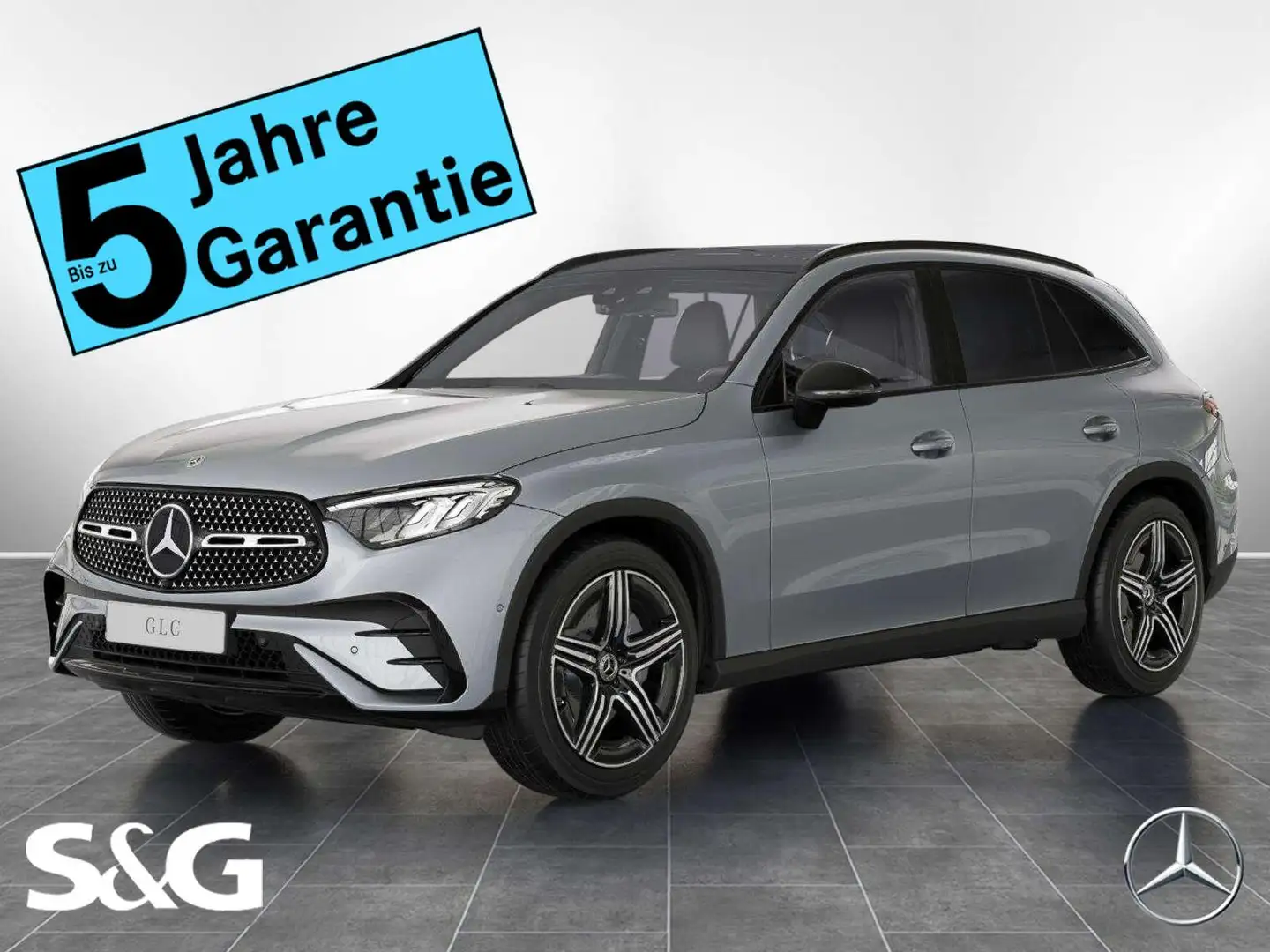 Mercedes-Benz GLC 220 d 4M AMG Night+RüKam+LED+MBUX+Pano+AHK Plateado - 1