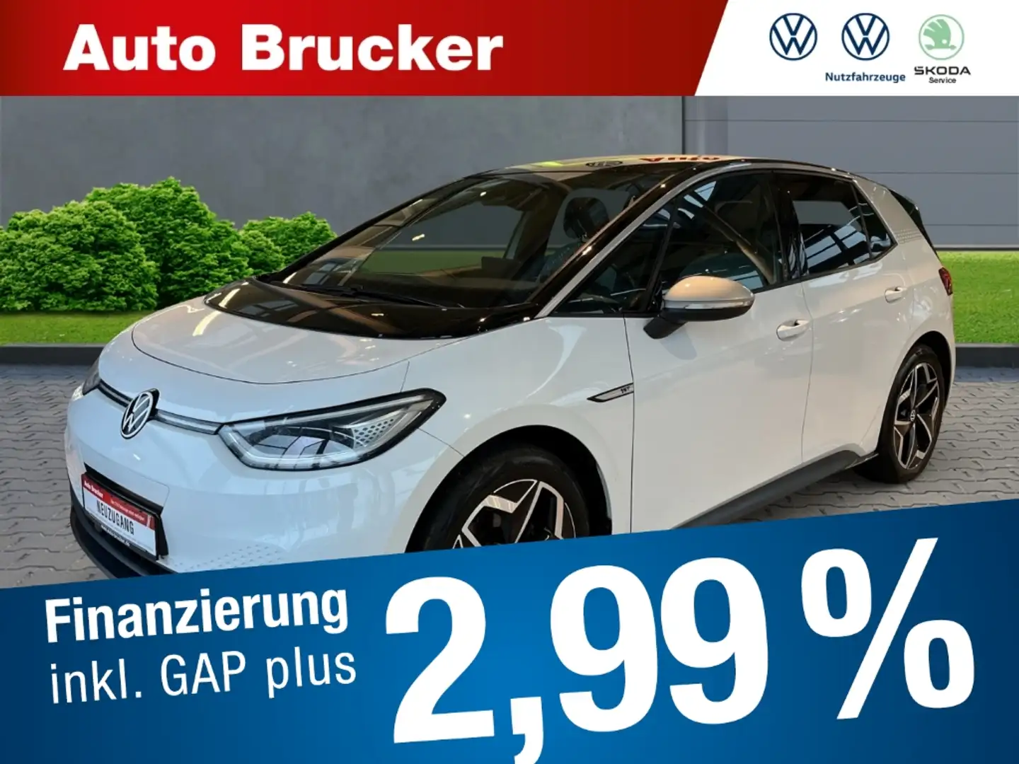 Volkswagen ID.3 Pro Performance LED-Scheinwerfer+2-Zonen-Klima+Nav Bílá - 1