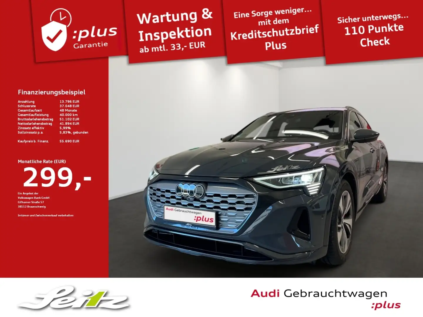 Audi Q8 e-tron Sportback 50  quattro advanced *MATRIX*HEAD-UP*KAM Gri - 1