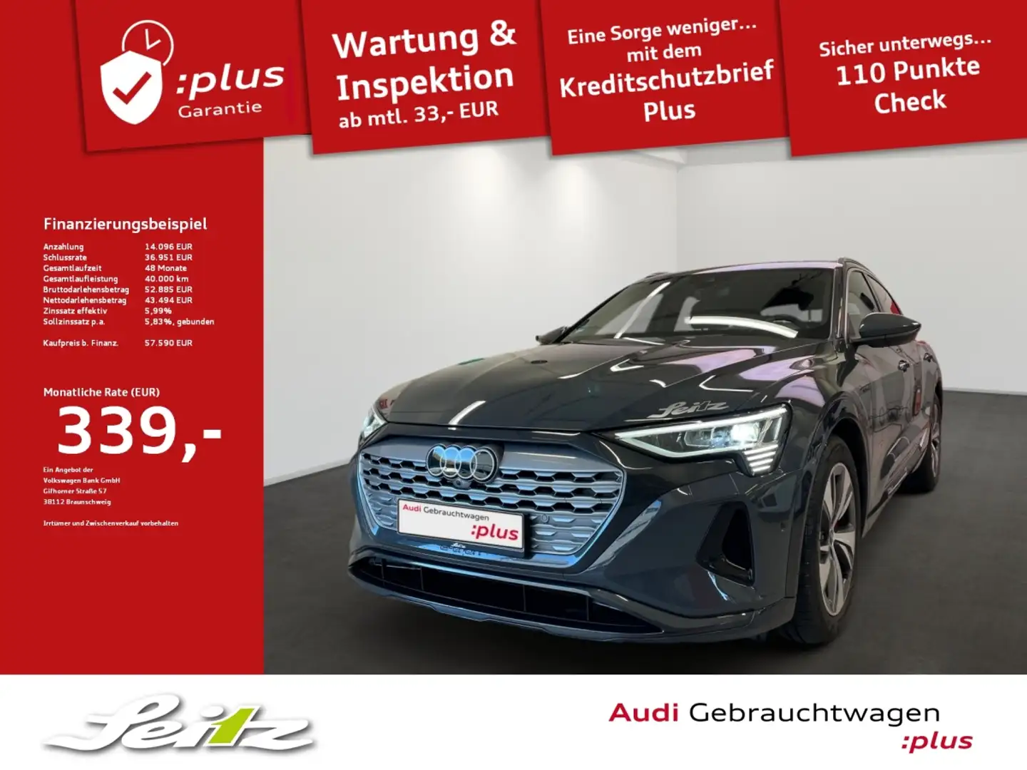 Audi Q8 e-tron Sportback  50 quattro advanced *MATRIX*HEAD-UP*KAM Grau - 1
