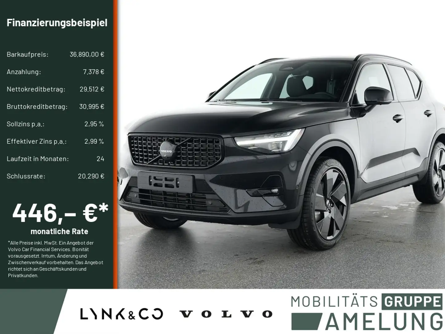 Volvo XC40 B3 B Plus Black Edition H/K 360° PANO Schwarz - 1