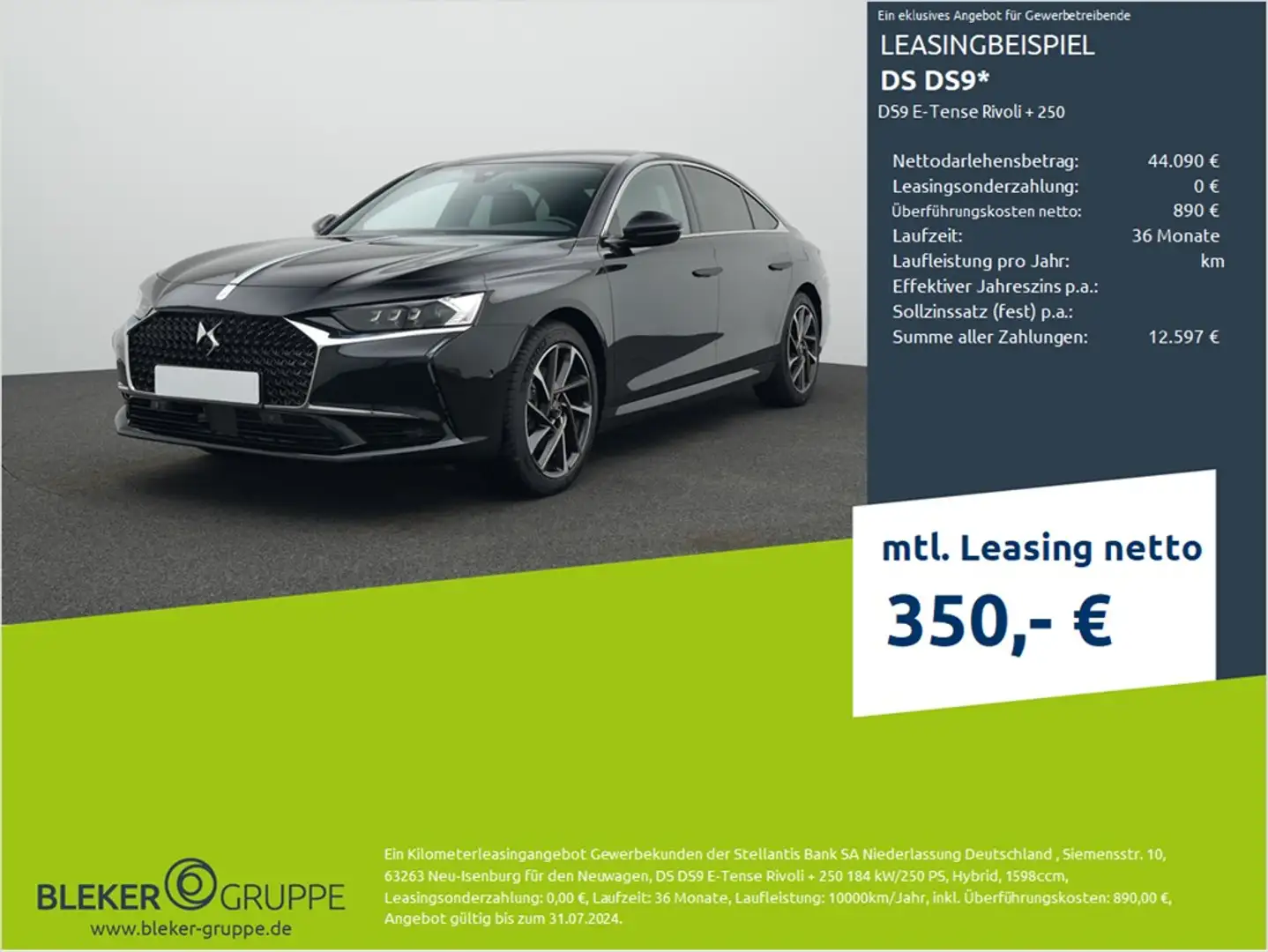 DS Automobiles DS 9 E-Tense Rivoli + 250 Schwarz - 1