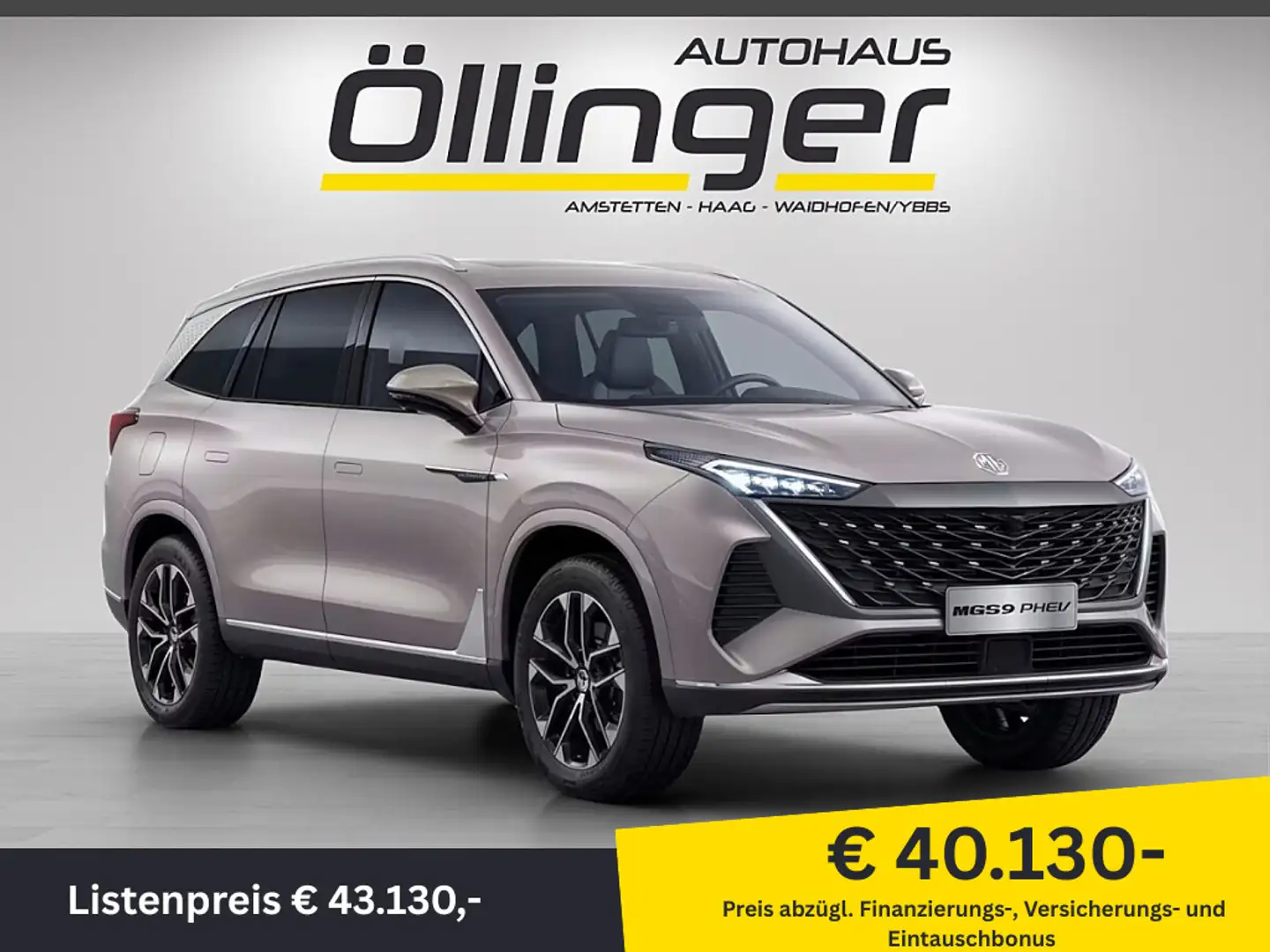 MG MGS9 1,5 PHEV Premium + Metallic! Silber - 1