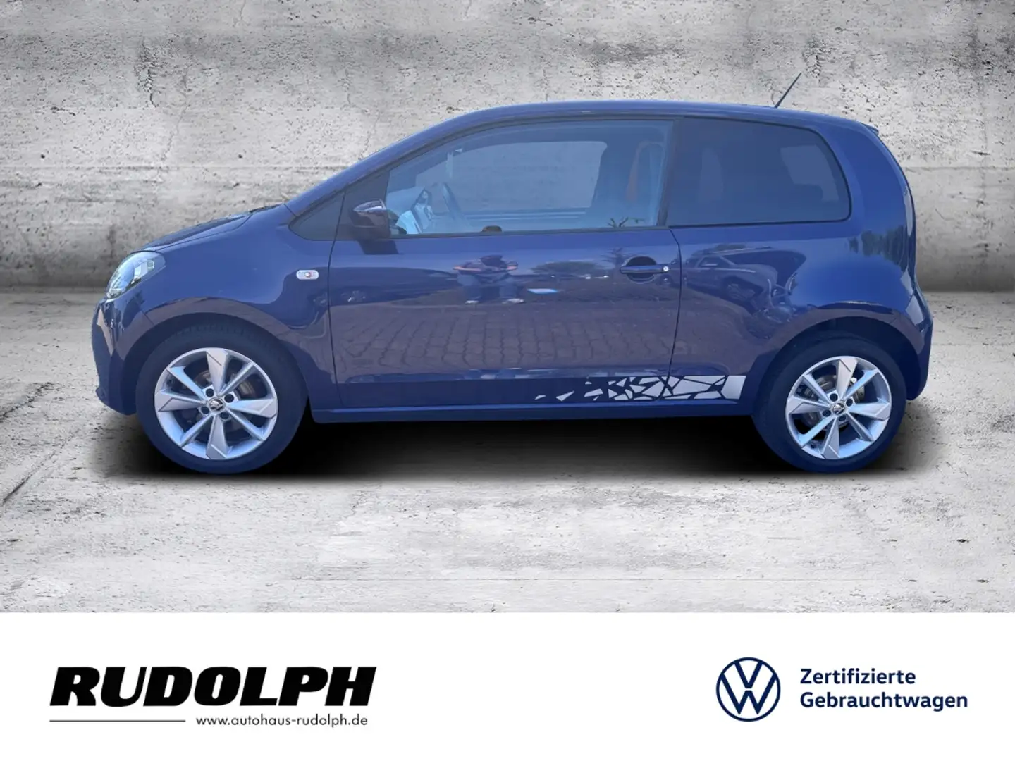 Skoda Citigo 1.0 Fun 5-Gang Navi Freisprech SHZ Klima PDC Notbr Blauw - 2
