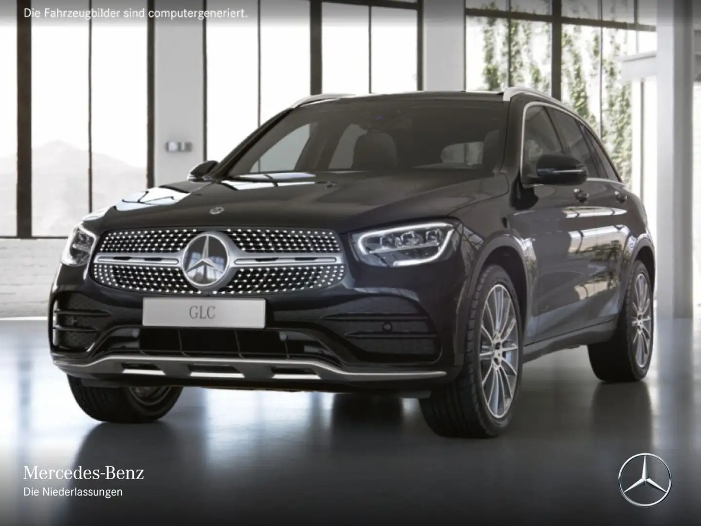 Mercedes-Benz GLC 300 e 4M AMG+PANO+LED+KAMERA+SPUR+TOTW+KEYLESS Schwarz - 2