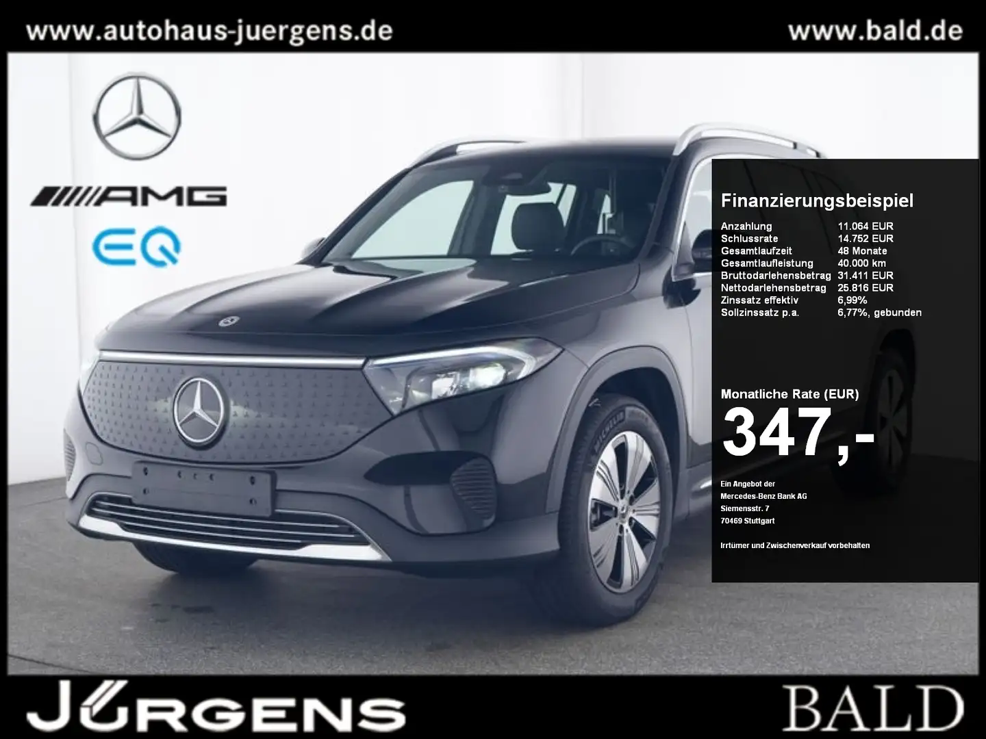 Mercedes-Benz EQB 250 + Progressive/Winter/Easy-P/Kamera/LED/18 Noir - 1