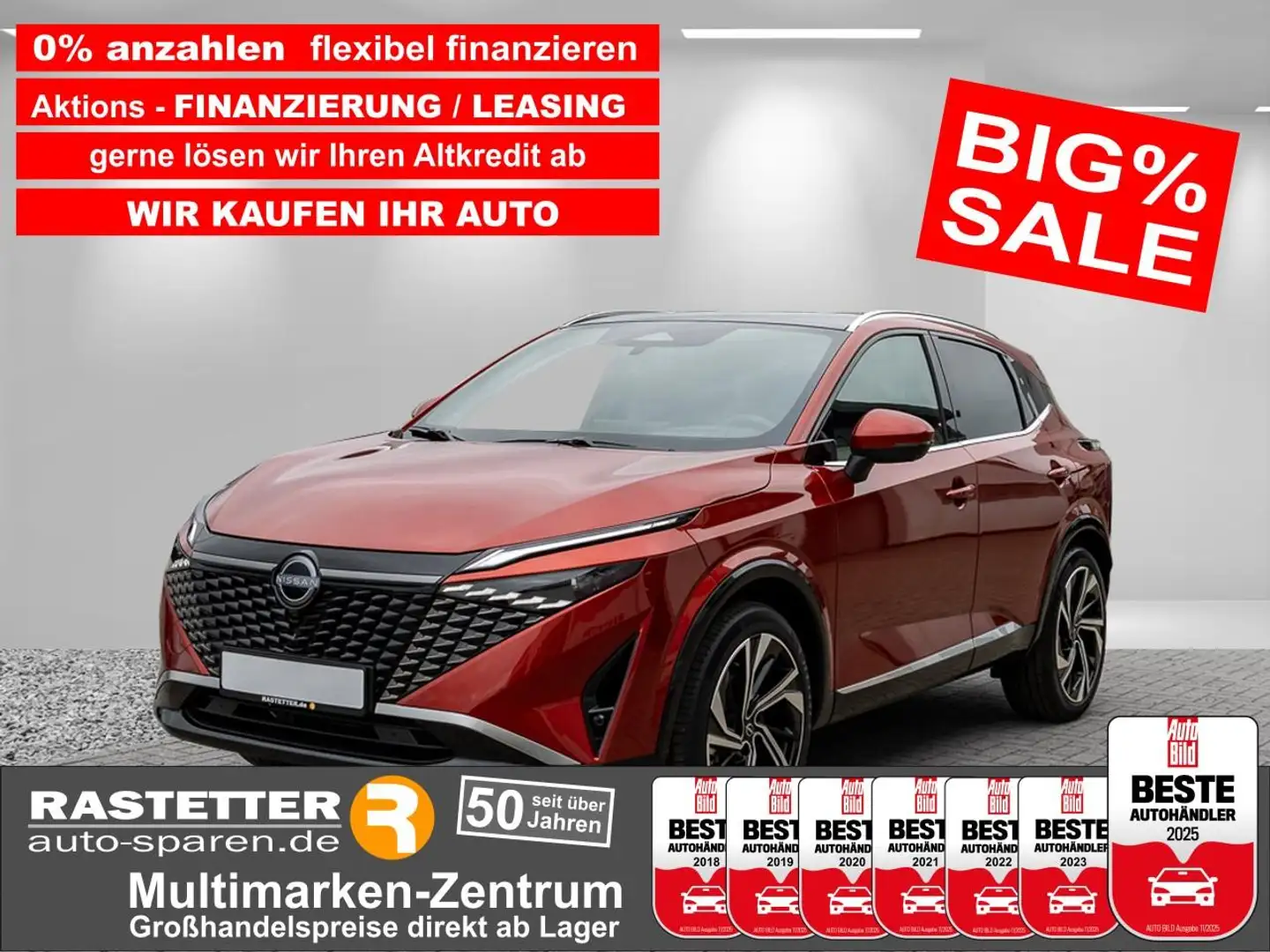 Nissan Qashqai tekna Plus facelift+Leder+Pano+20Z+ProPILOT+Bose+M Rot - 1