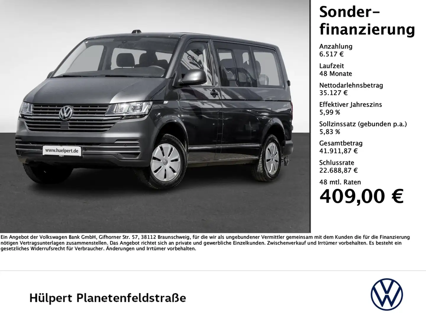 Volkswagen T6 Kombi T6.1 DSG 9-Sitzer CARPLAY KLIMA Szary - 1