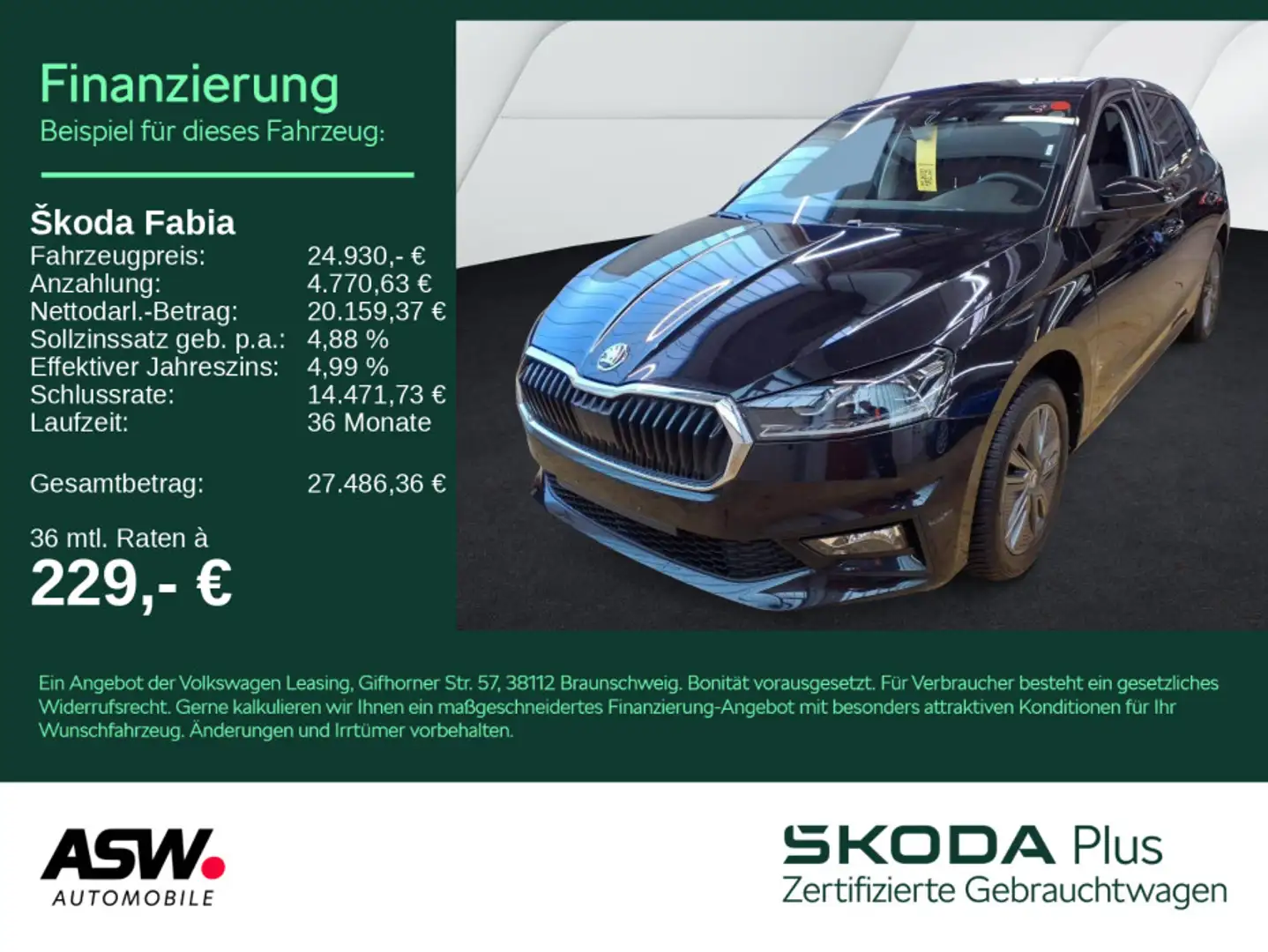 Skoda Fabia Tour 1.5 TSI DSG LED Navi RFK ACC SHZ AHK Schwarz - 1