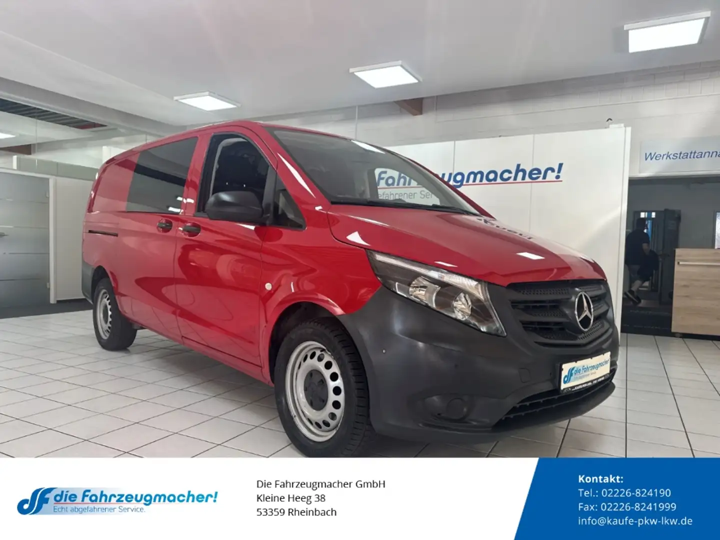 Mercedes-Benz Vito Kasten 114 CDI  lang Temp PDCv+h Klima Berganfahra Rood - 1