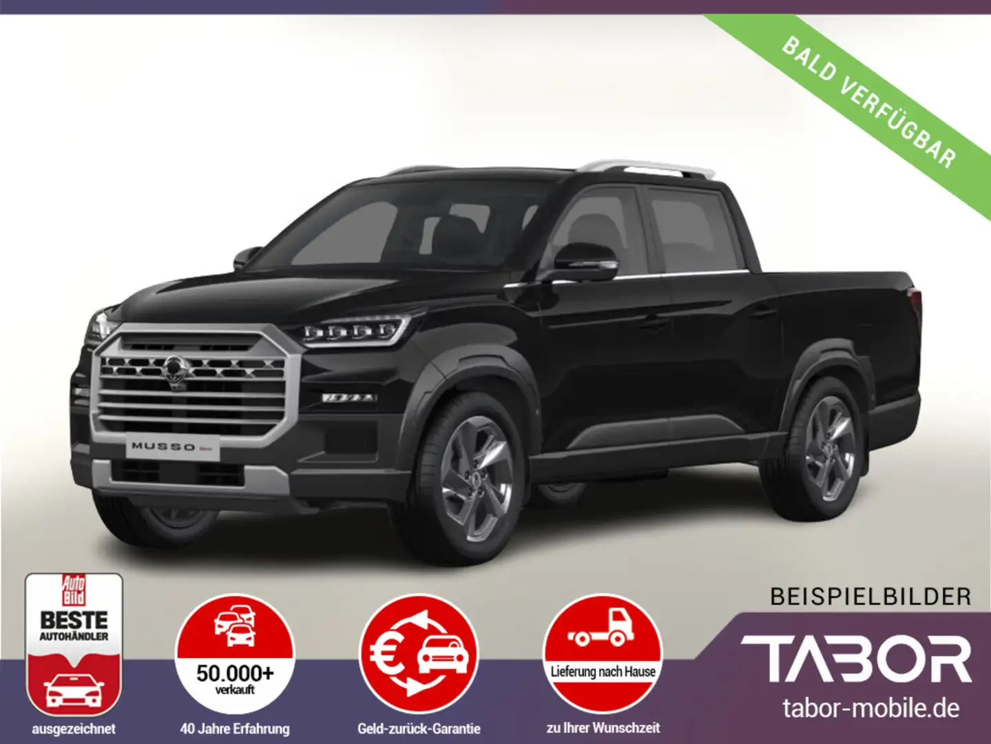 KGM Musso Grand e-XDi 202 Aut AWD Lux LED Nav Leder Noir - 2