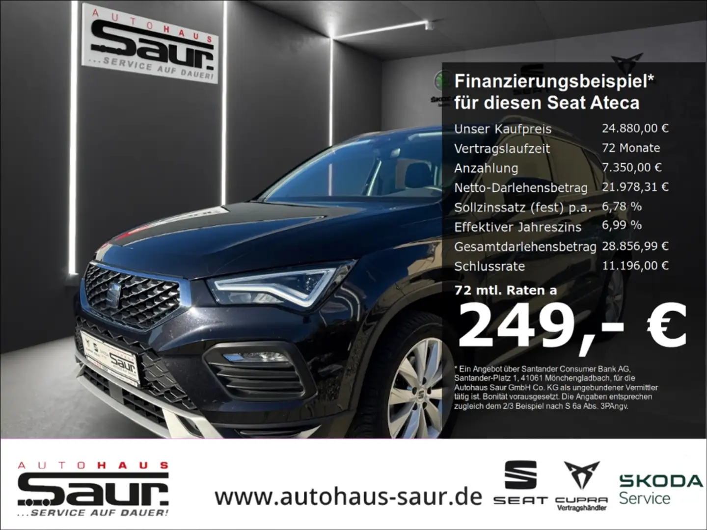SEAT Ateca Xperience 1.5 TSI DSG RÜCKFAHRKAMERA BEATS SHZ NAV Schwarz - 2