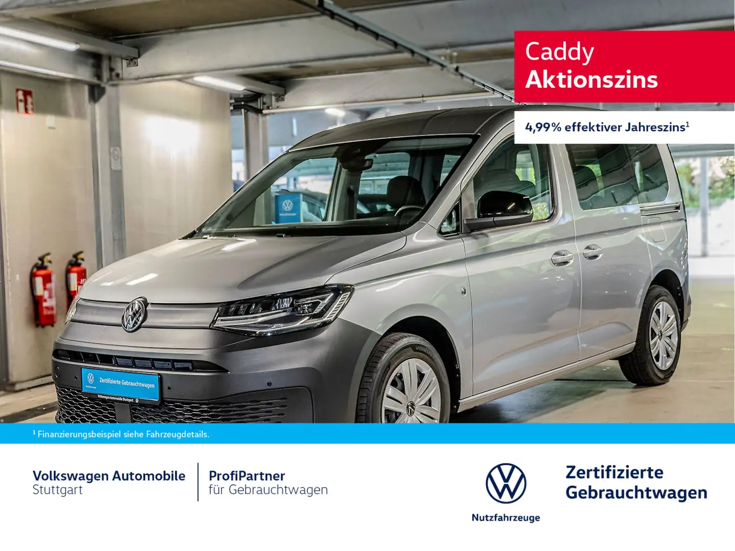 Volkswagen Caddy DSG 2.0 TDI Euro 6e  AHK LED  Klima Silber - 1