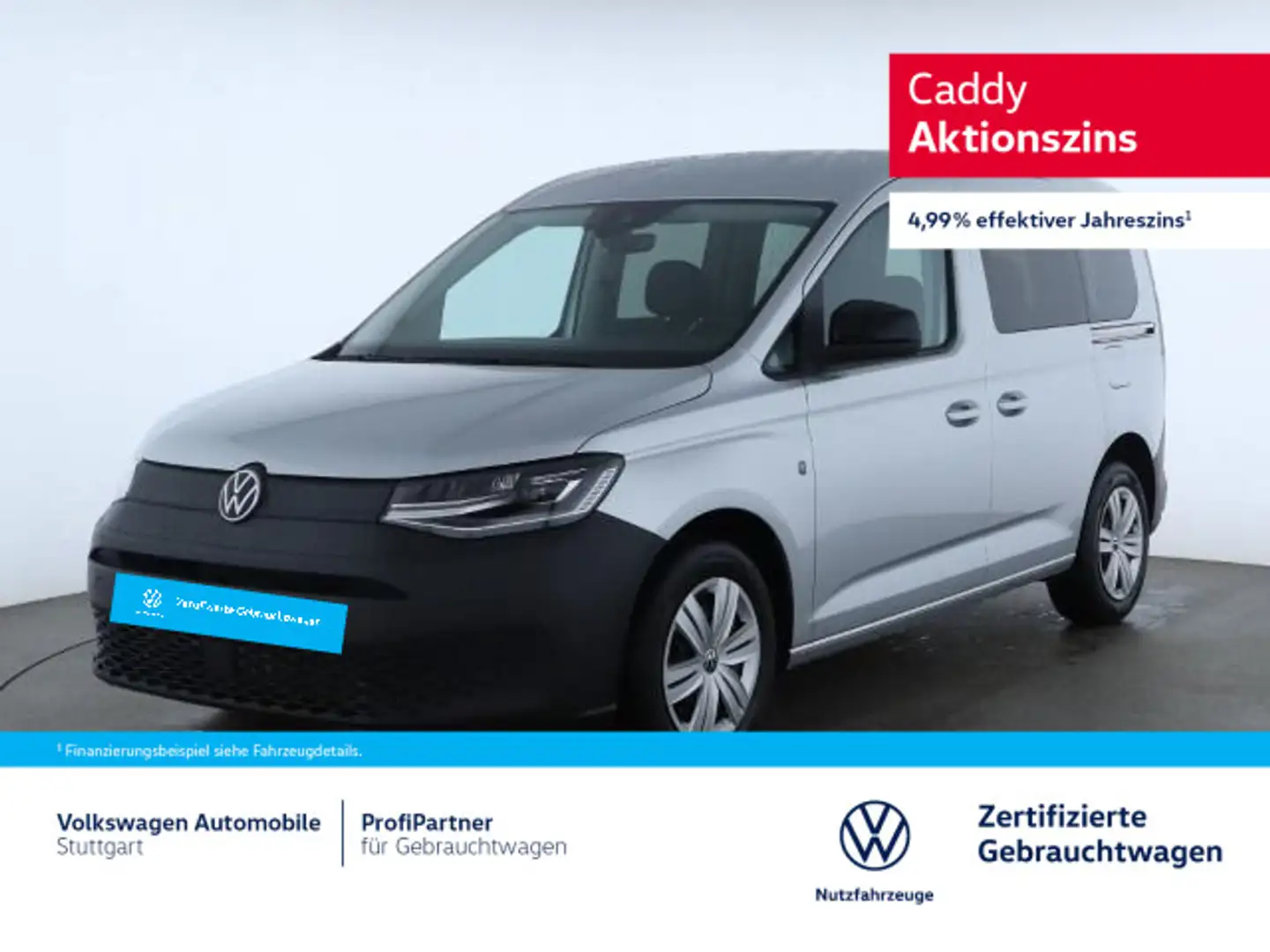 Volkswagen Caddy DSG 2.0 TDI Euro 6e  AHK LED  Klima Silber - 1