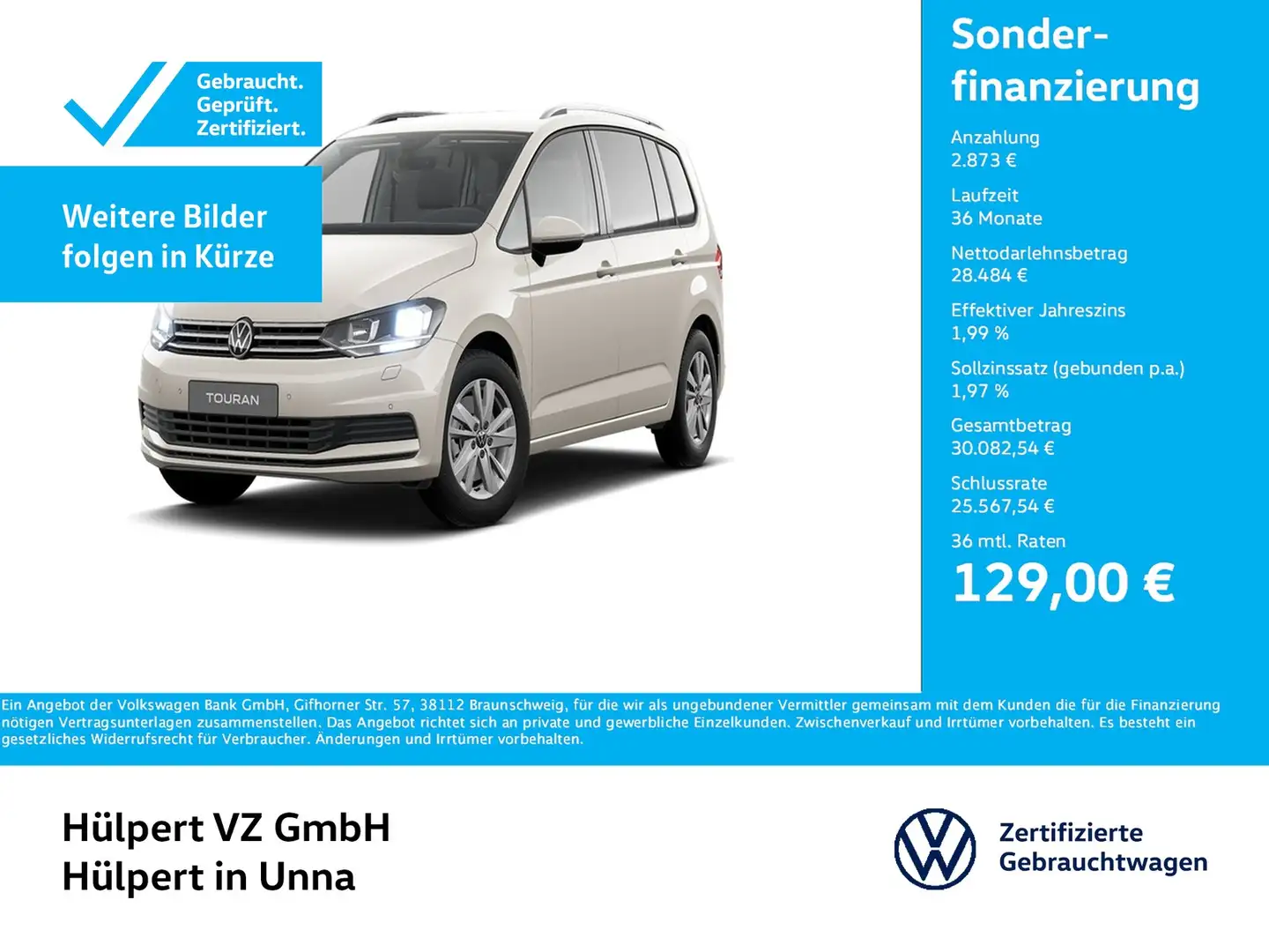 Volkswagen Touran 1.5 COMFORTLINE 7SITZE AHK CAM ACC NAVI Argent - 1