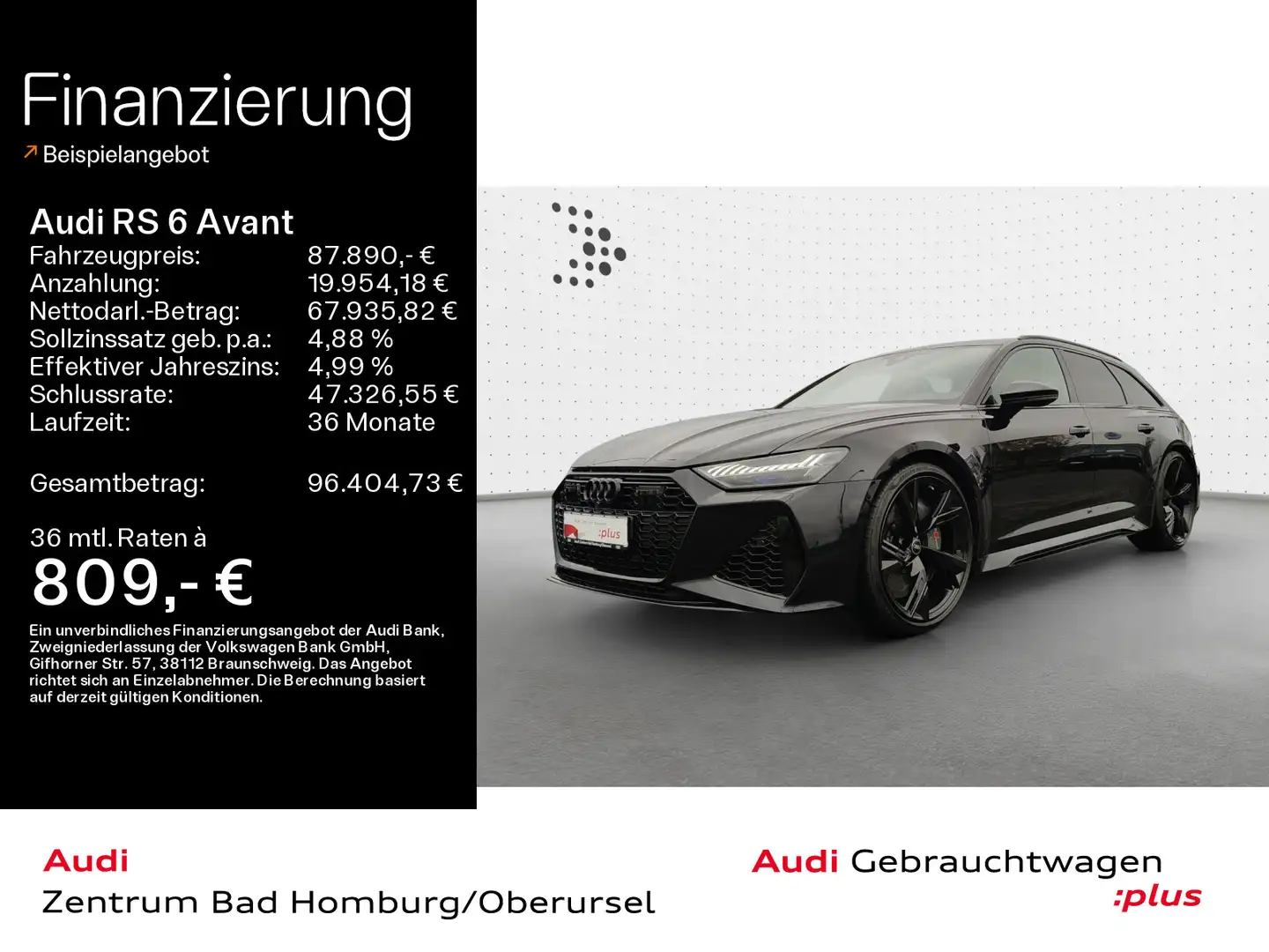 Audi RS6 quattro*Navi*Matrix*B&O*Alu*HUD*PDC*P Schwarz - 1