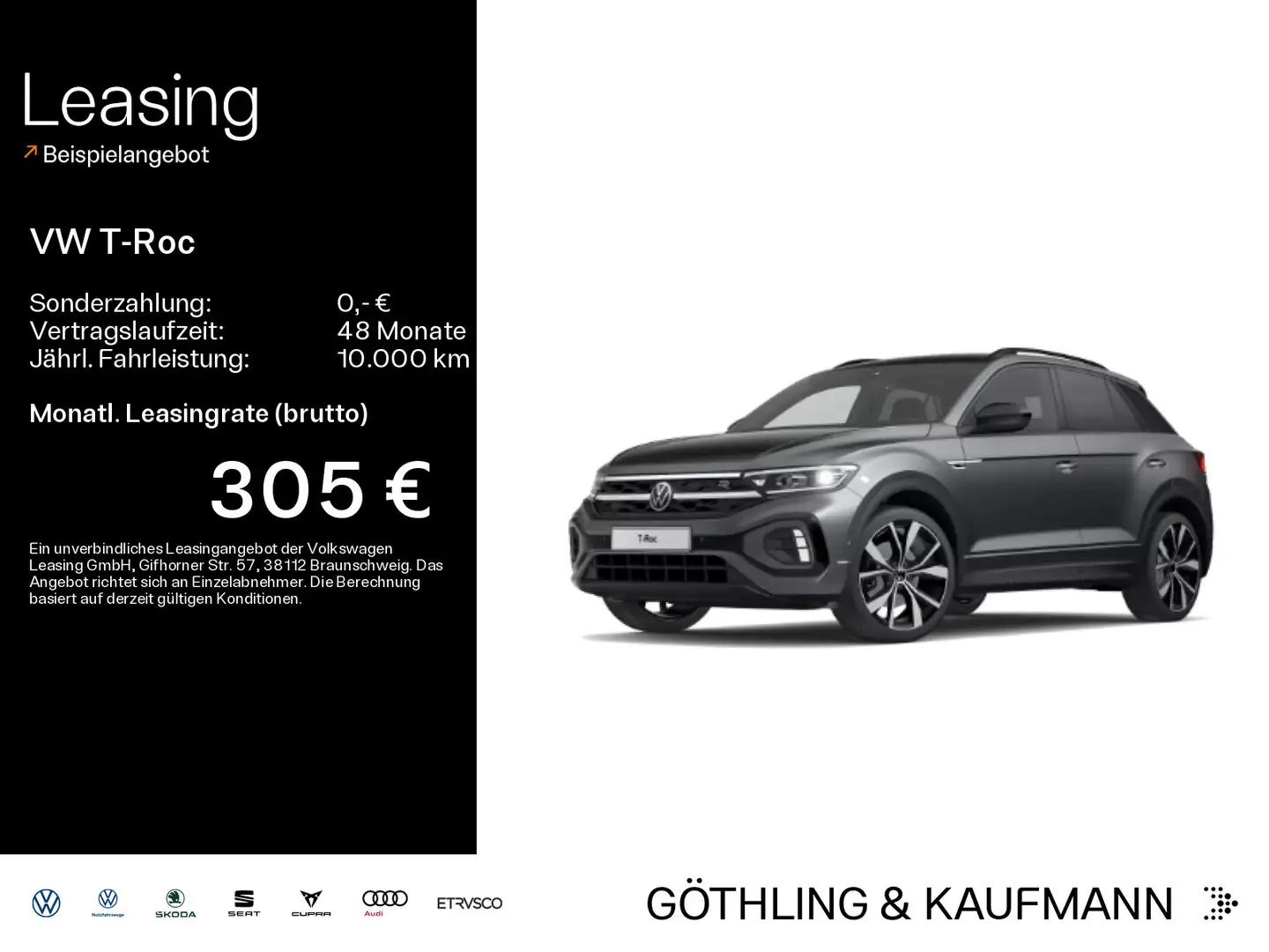 Volkswagen T-Roc R-Line*NAVI*PDC*LED*SHZ*Black Style Grau - 1