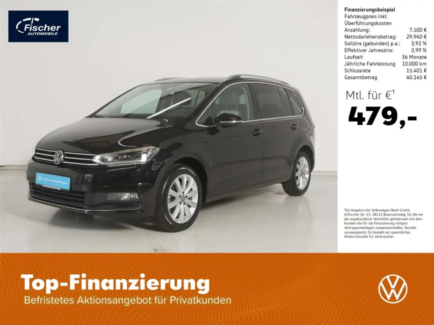 Volkswagen Touran 2.0 TDI Highline Schwarz - 1