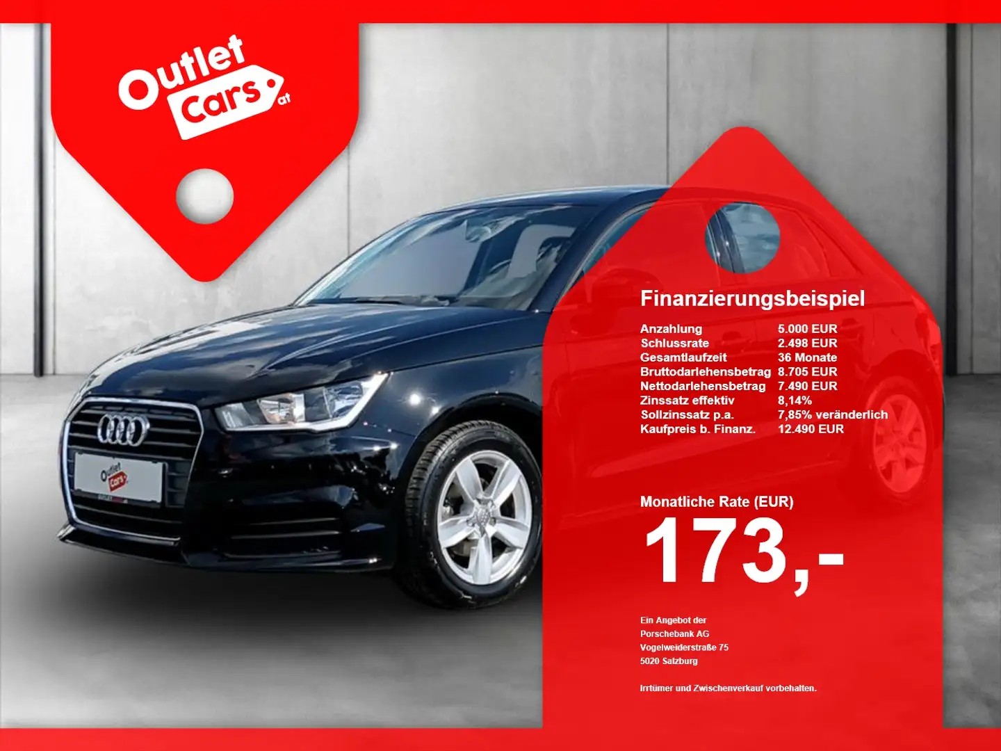 Audi A1 Sportback 1.0 TFSI S-tronic LM+PDC+SHZ Schwarz - 1