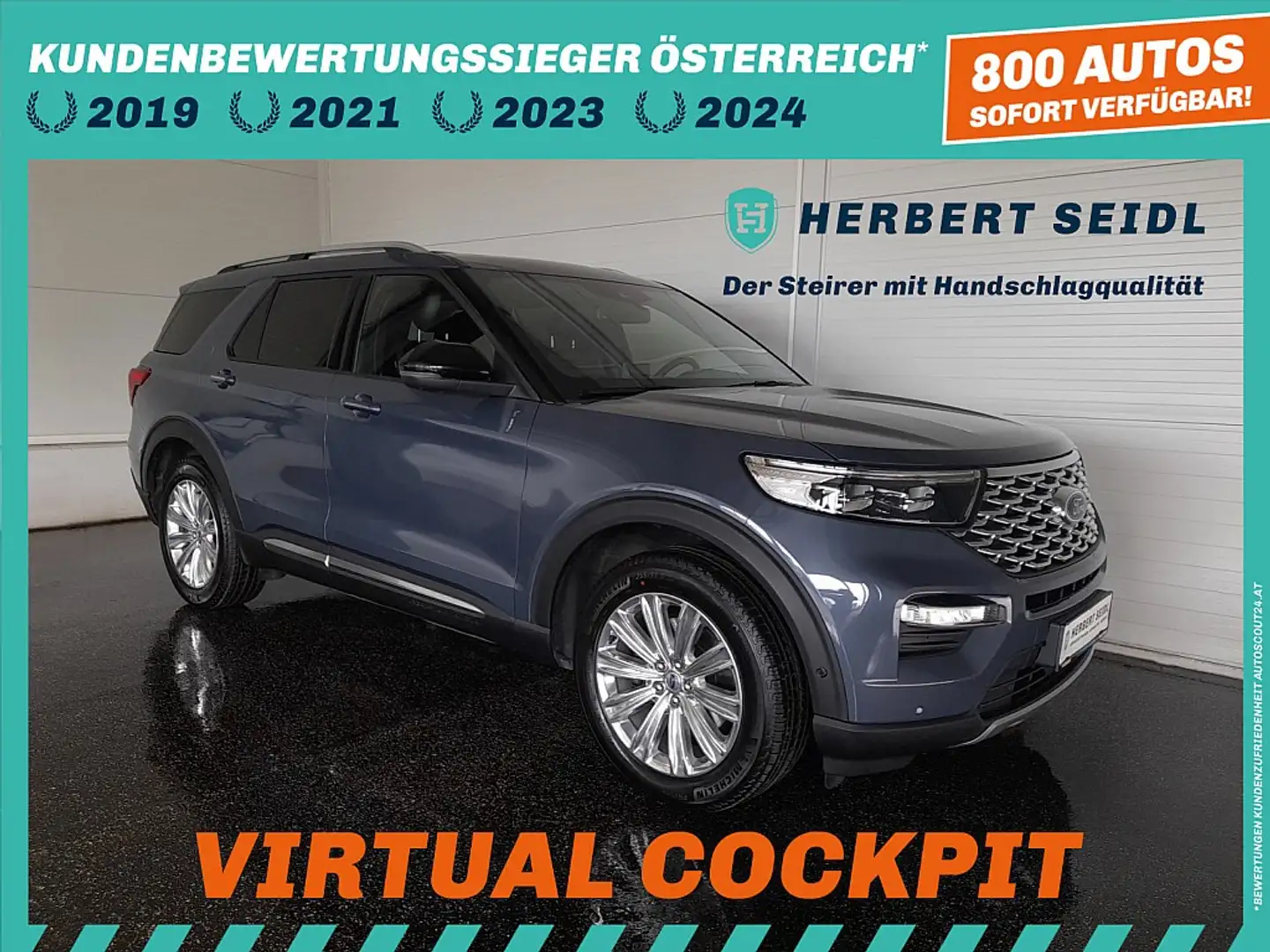 Ford Explorer PLATINUM 3,0 EcoBoost 4x4 PHEV Aut. *7-SITZER /... Albastru - 1