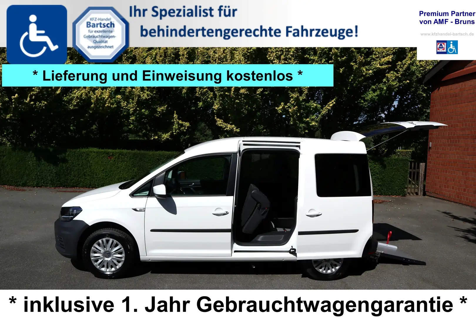 Volkswagen Caddy *rollstuhlgerecht*Wenderampe*AMF-Bruns*Garantie* Weiß - 1
