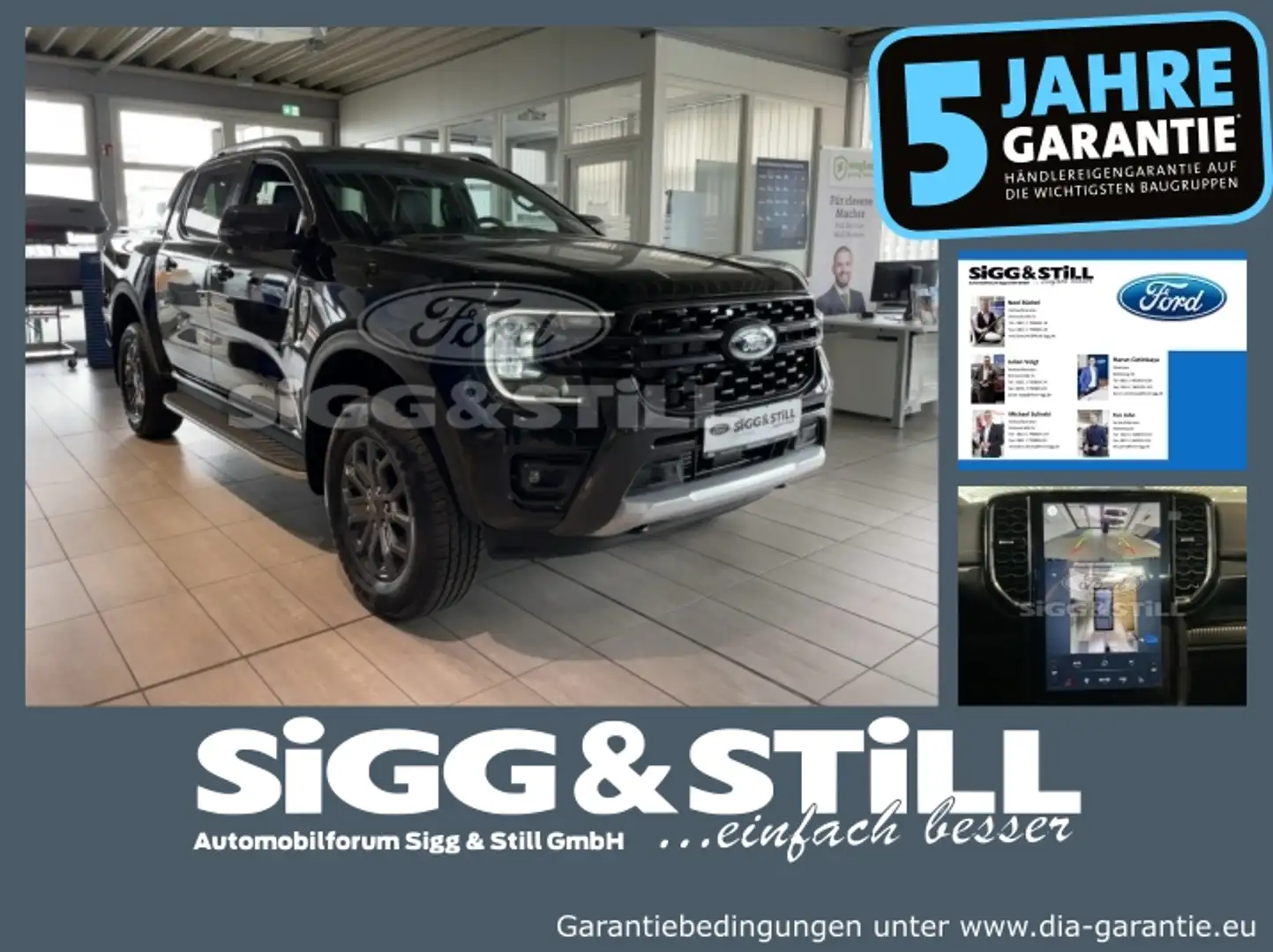 Ford Ranger Wildtrak 2.0 DoKa AWD AHK*NAV*iACC*360*B&O Negro - 1