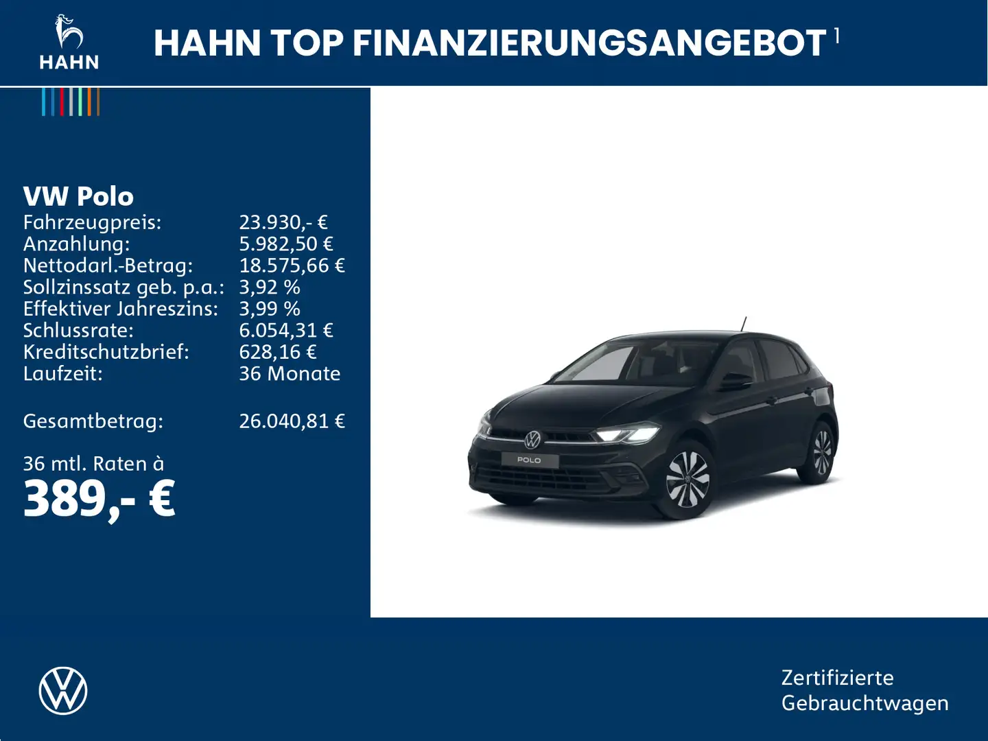 Volkswagen Polo 1.0TSI DSG Goal LED Navi AHK CAM APP Sitzh Schwarz - 2