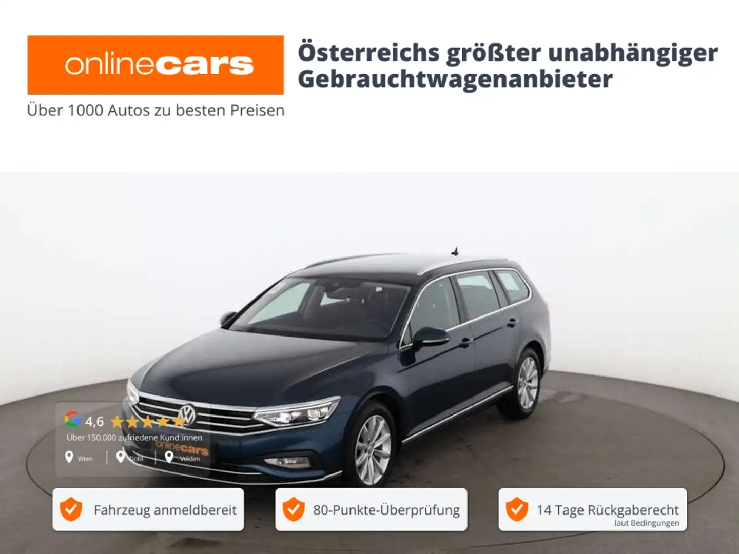 Volkswagen Passat Variant 1.6 TDI Business Aut LED RADAR NAV Blau - 1